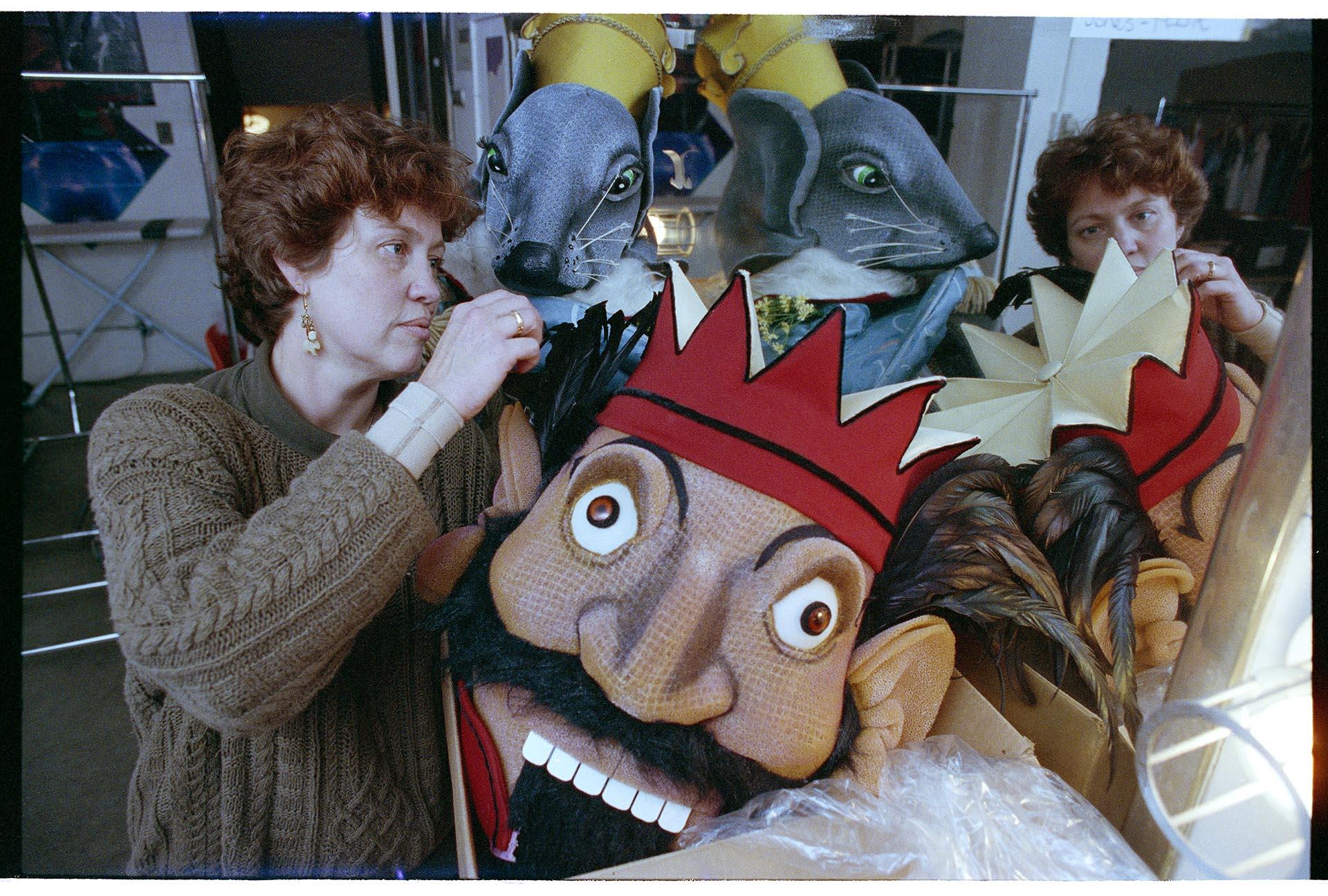 Image of Sherri Thompson unpacks PNB's costumes for 