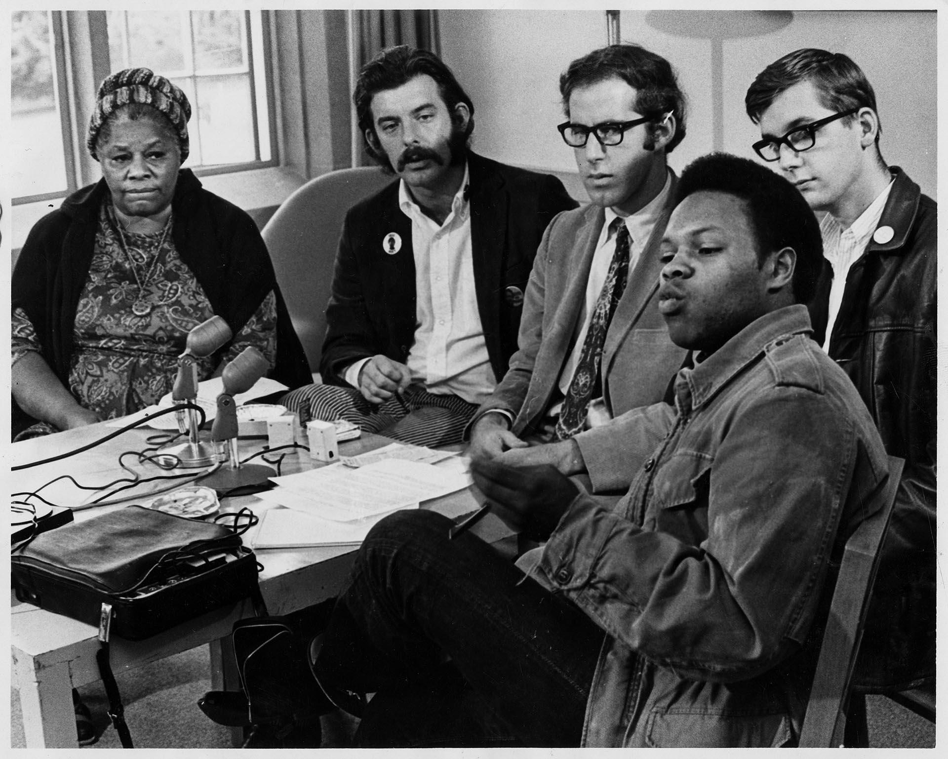Image of Activists at news conference, Seattle, October 22, 1968