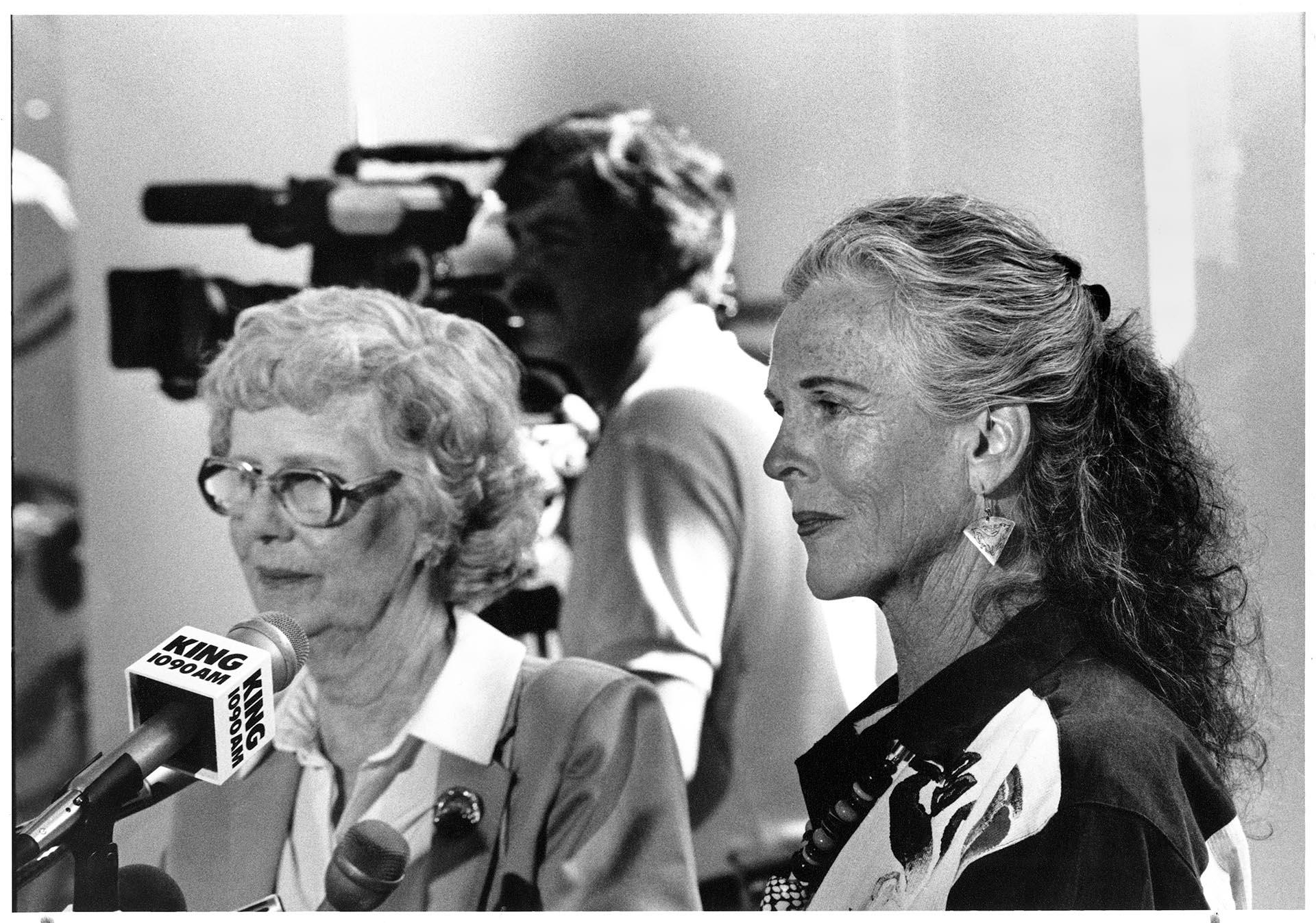 Image of Priscilla Bullitt Collins and Harriet Stimson Bullitt, Seattle, July 8, 1991