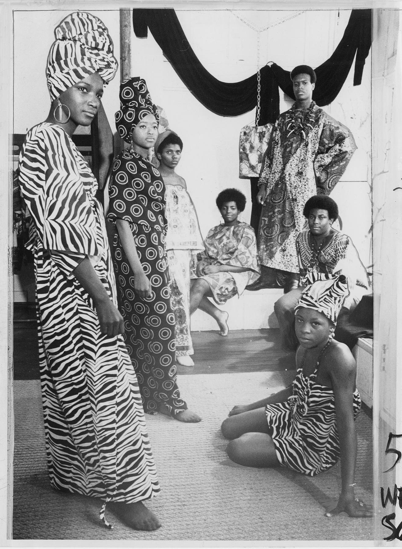 Image of Models pose in Afro-American fashions, Seattle, November 14, 1969