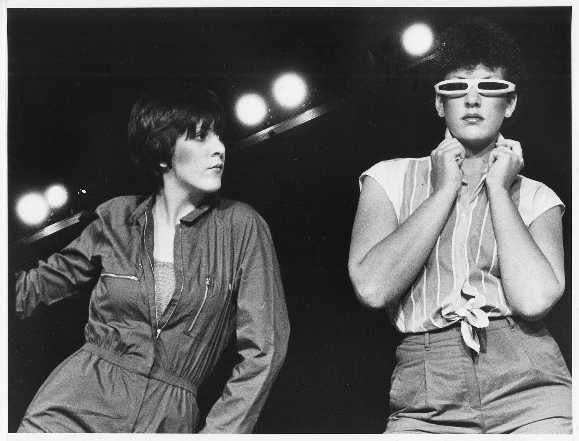 Image of College students modeling New Wave fashion, Renton, May 28, 1981