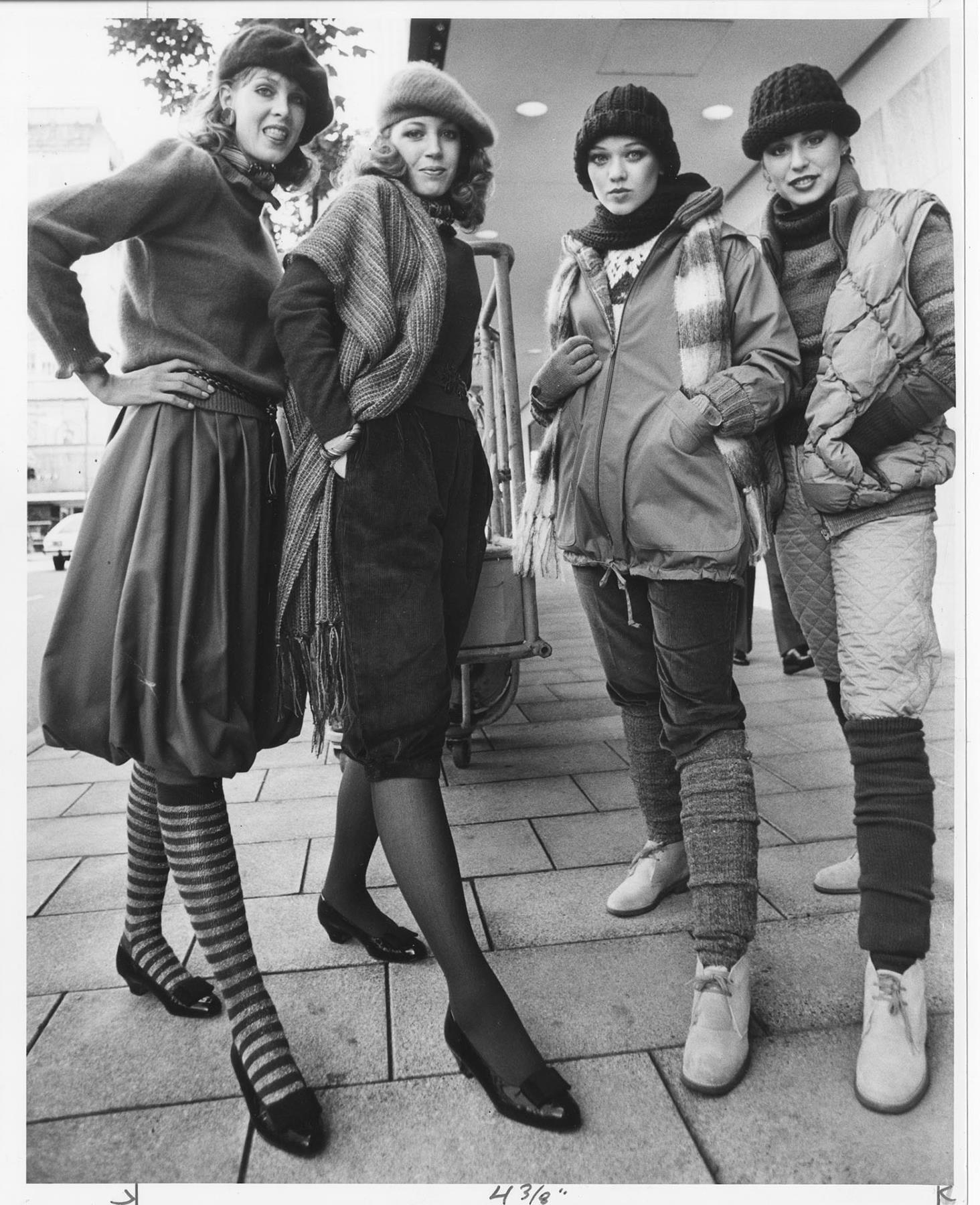 Image of Fashion models posing in downtown Seattle, September 18, 1981