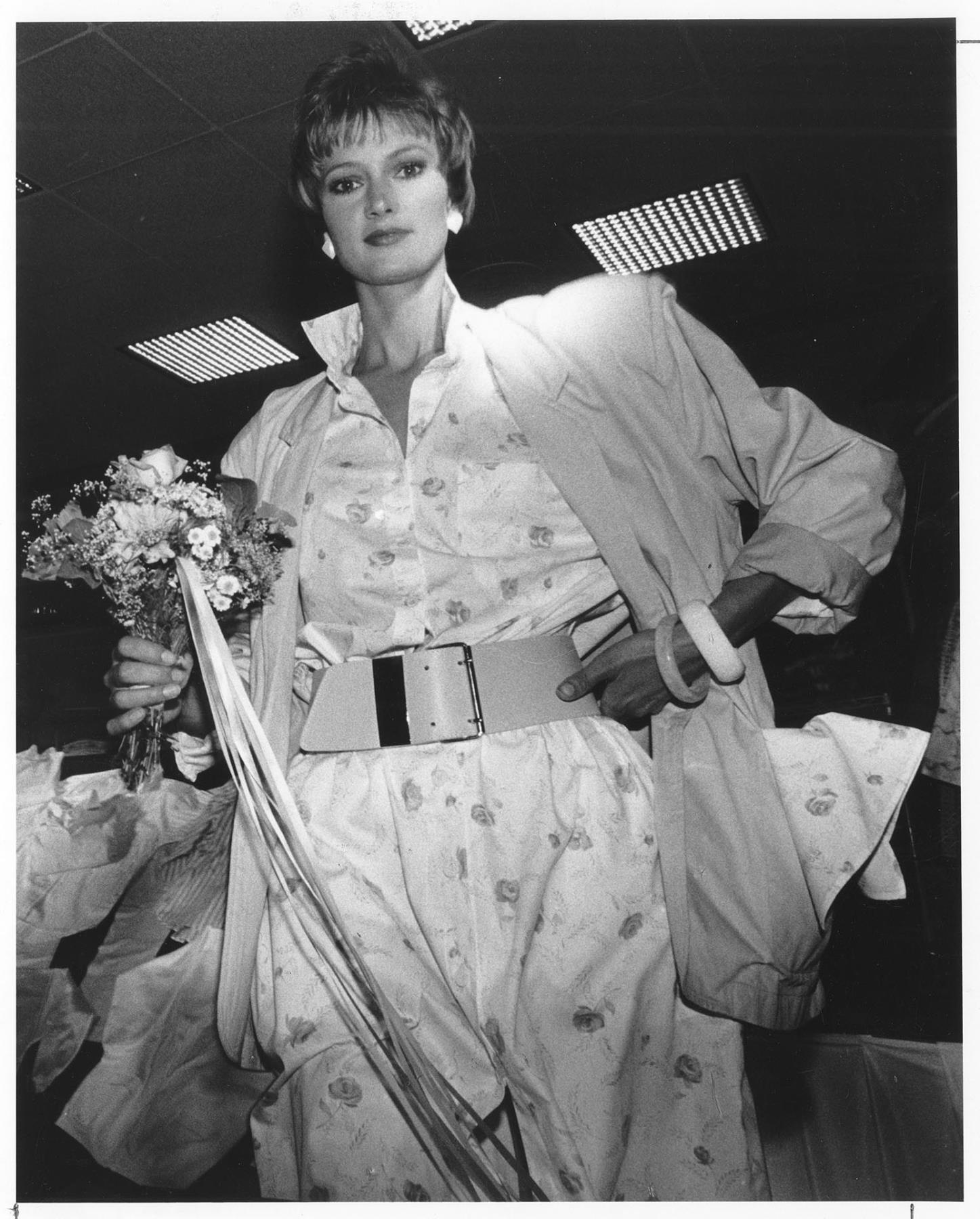 Image of UNIONBAY model at Preline fashion show, Seattle, July 13, 1985
