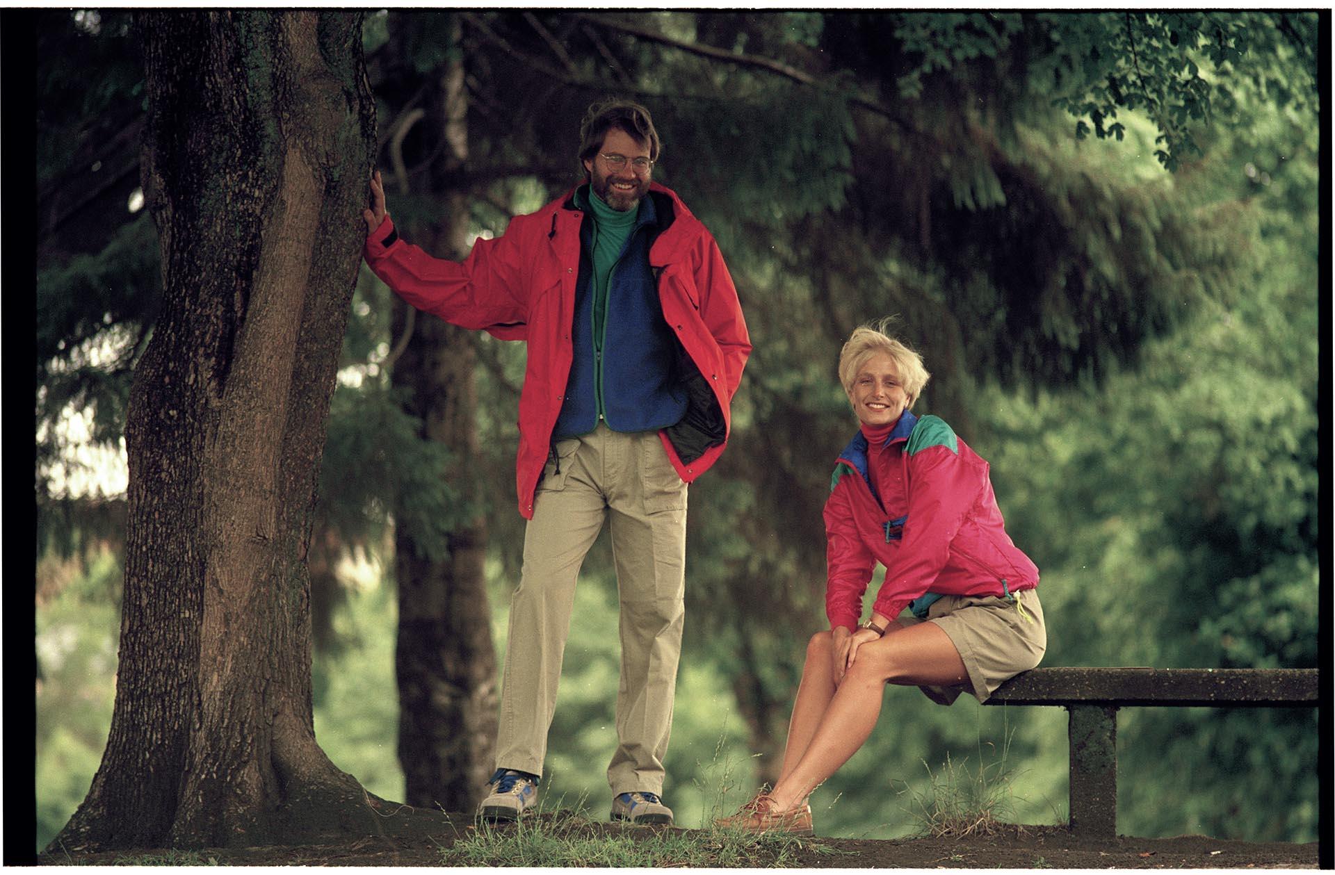 Image of REI models displaying quintessential Northwest fashion, Seattle, July 2, 1990