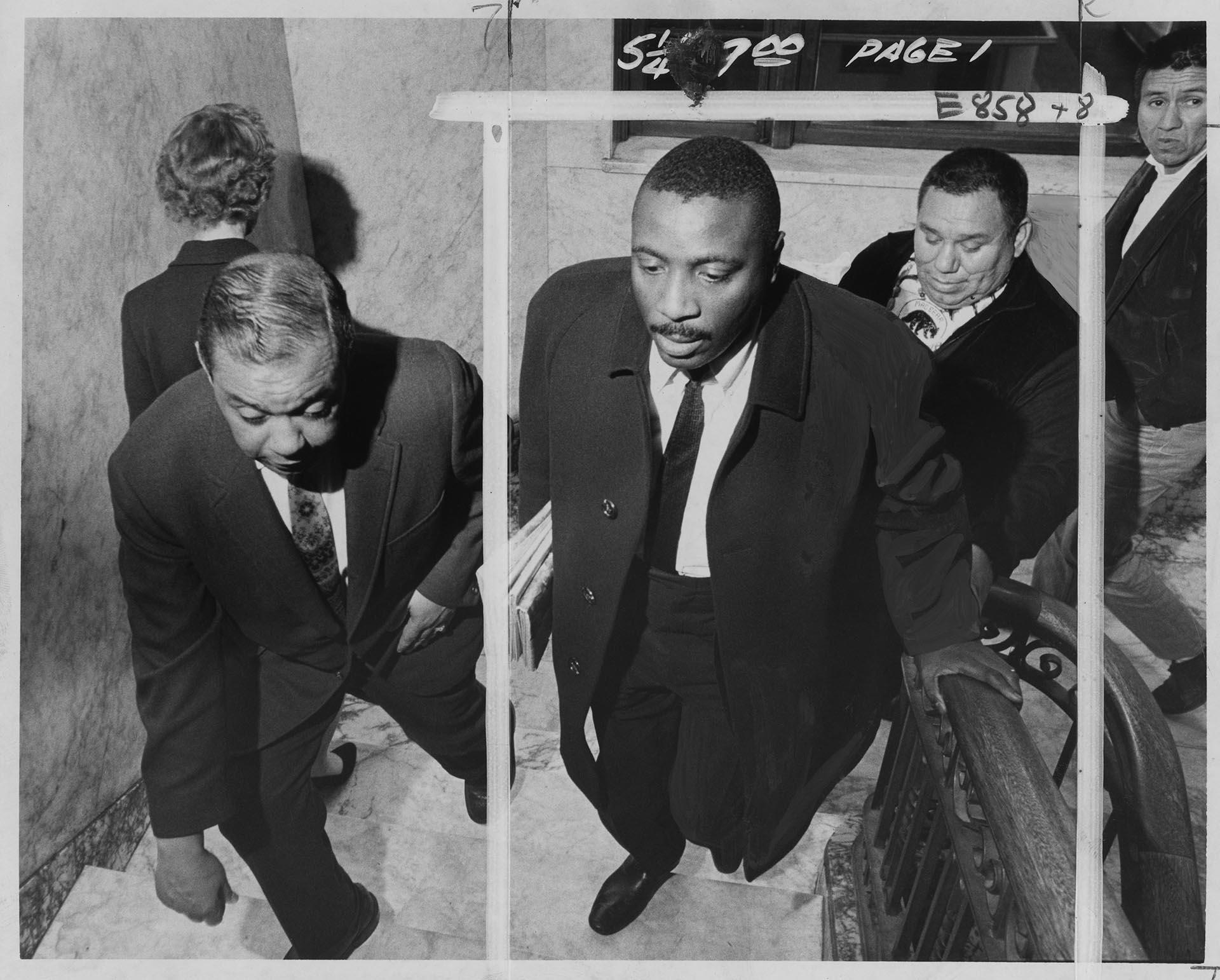 Image of Dick Gregory at Thurston County Superior Court, Olympia, November 20, 1966