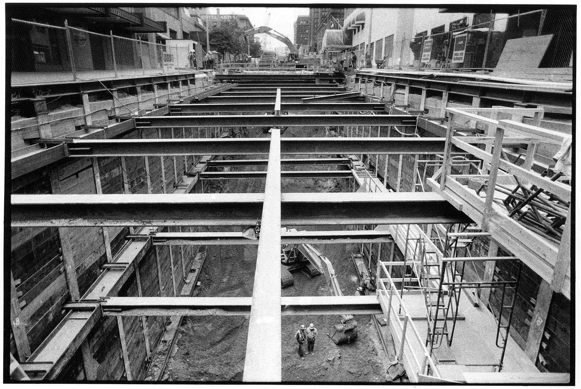 Image of Tunnel construction at Pine Street, Seattle, July 22, 1987