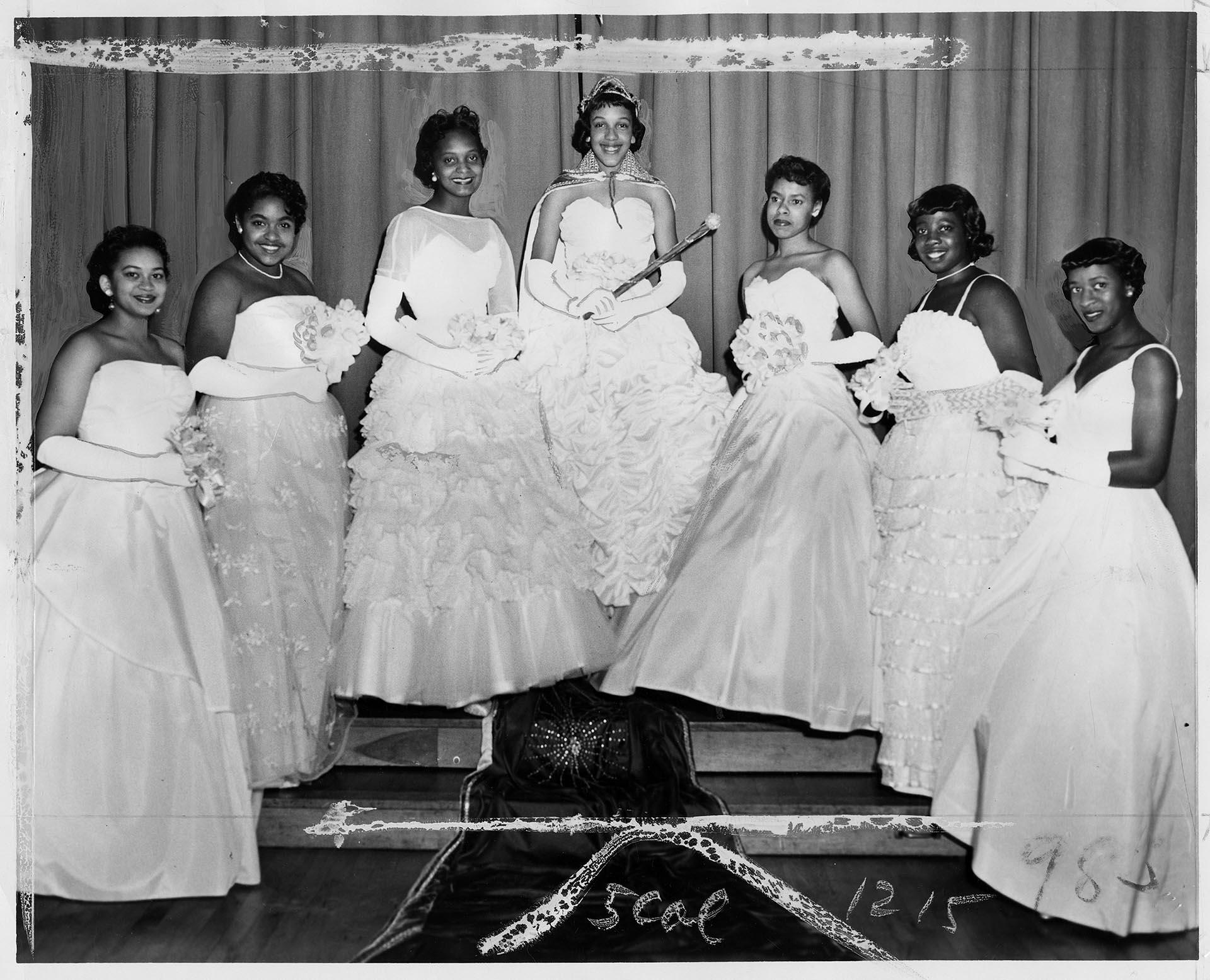 Image of Washington Rhinestone Club débutantes at annual ball, Seattle, December 14, 1957