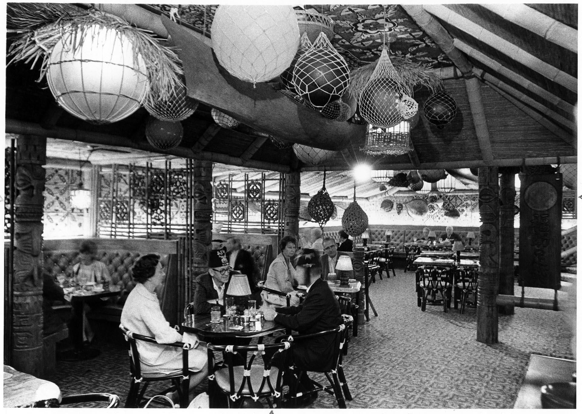 Image of Interior of Trader Vic's restaurant at Washington Plaza Hotel, Seattle, July 6, 1969