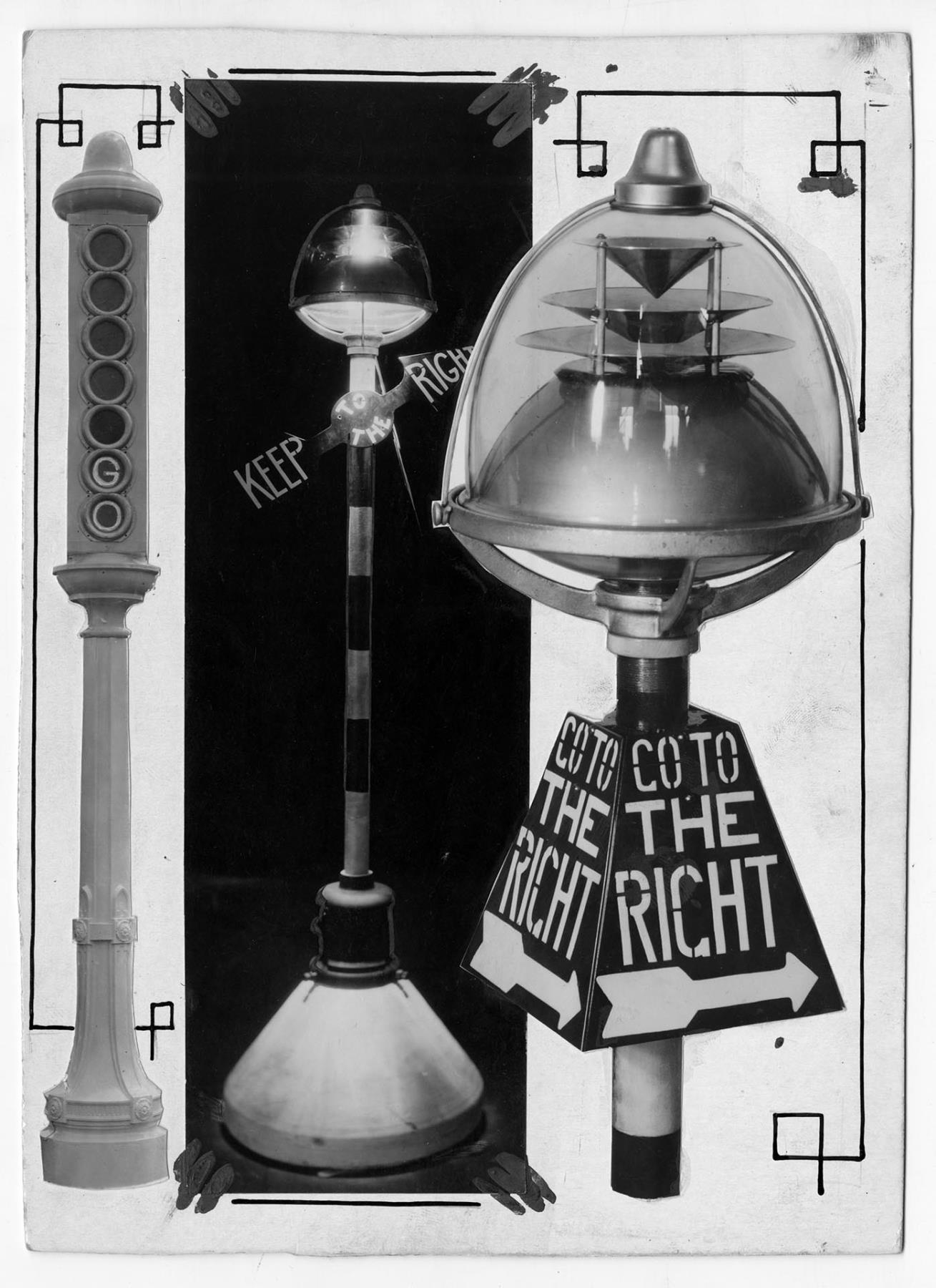 Image of Collage of automatic traffic signals, April 21, 1924