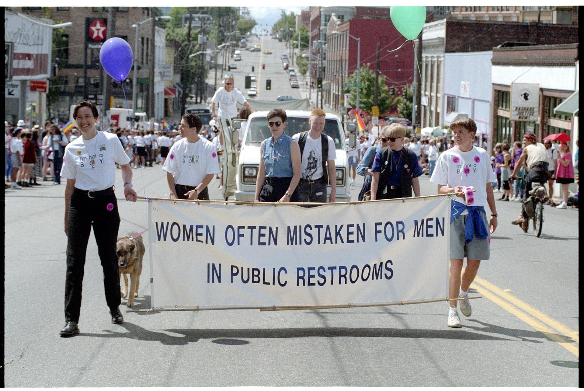 Image of Marchers in Pride parade on Capitol Hill, Seattle, June 27, 1993