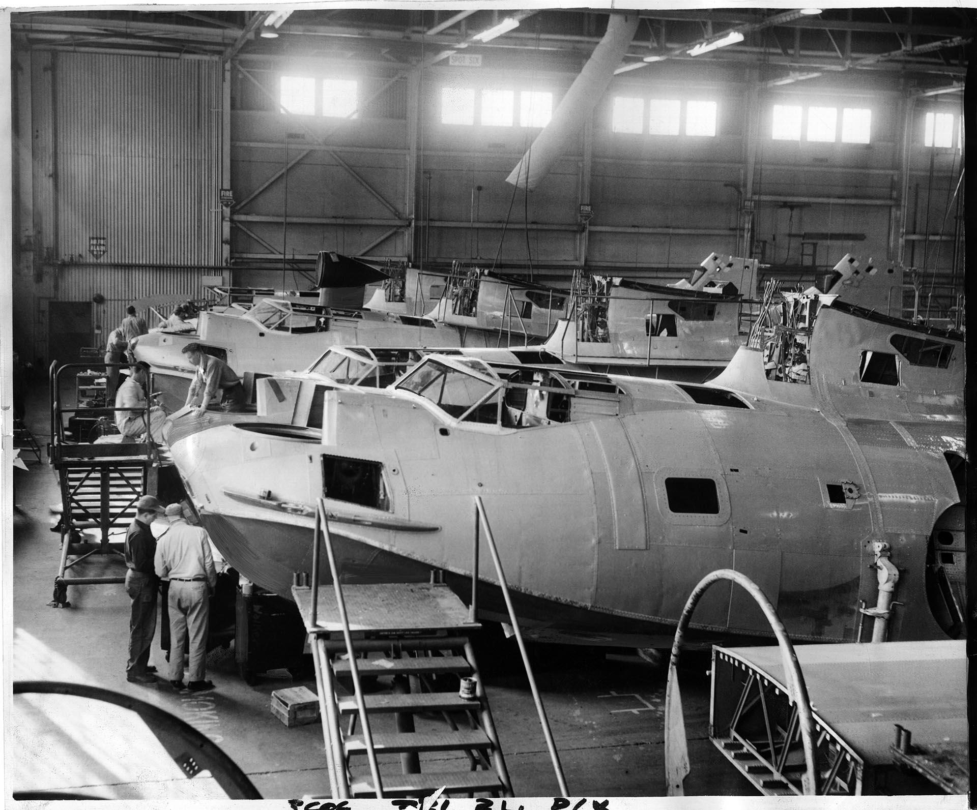 Image of Consolidated PBY Catalina aircraft at Sand Point Naval Air Station, Seattle, February 14, 1951