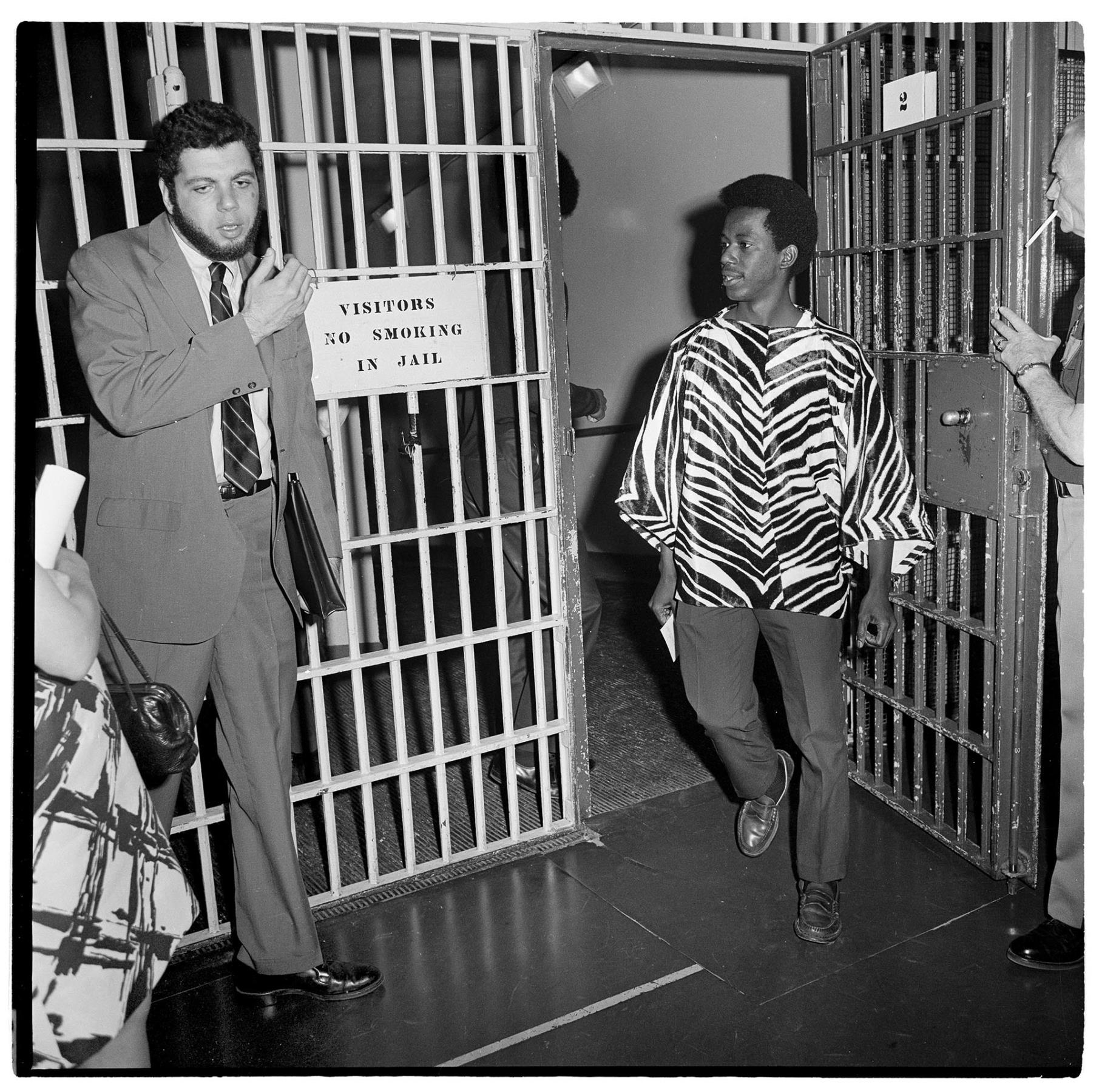Image of Franklin High School sit-in defendant Carl Miller at King County jail, April 1968