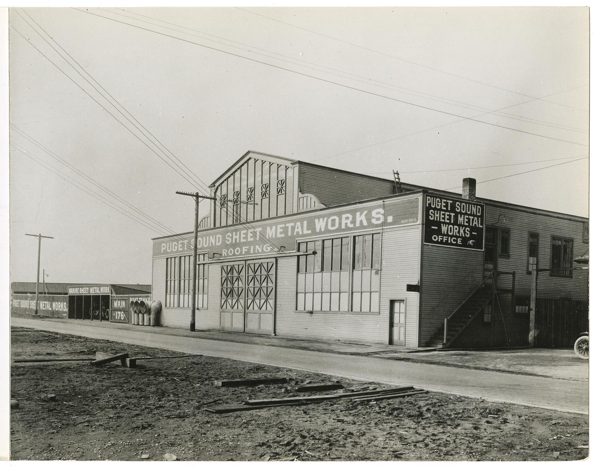 Image of Puget Sound Sheet Metal Works building at East Marginal Way, Seattle, 1918