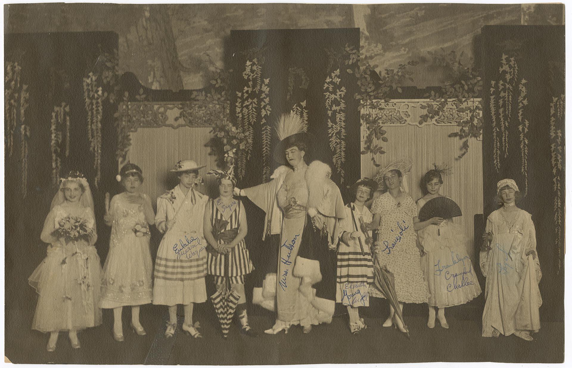 Image of Costumed group at Kirmess fundraiser, Seattle, circa 1915