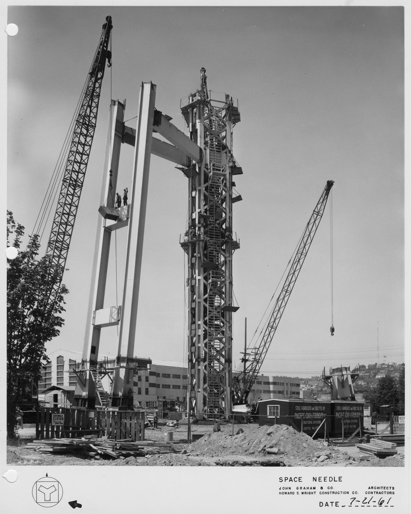 Image of Core section of Space Needle under construction, July 21, 1961