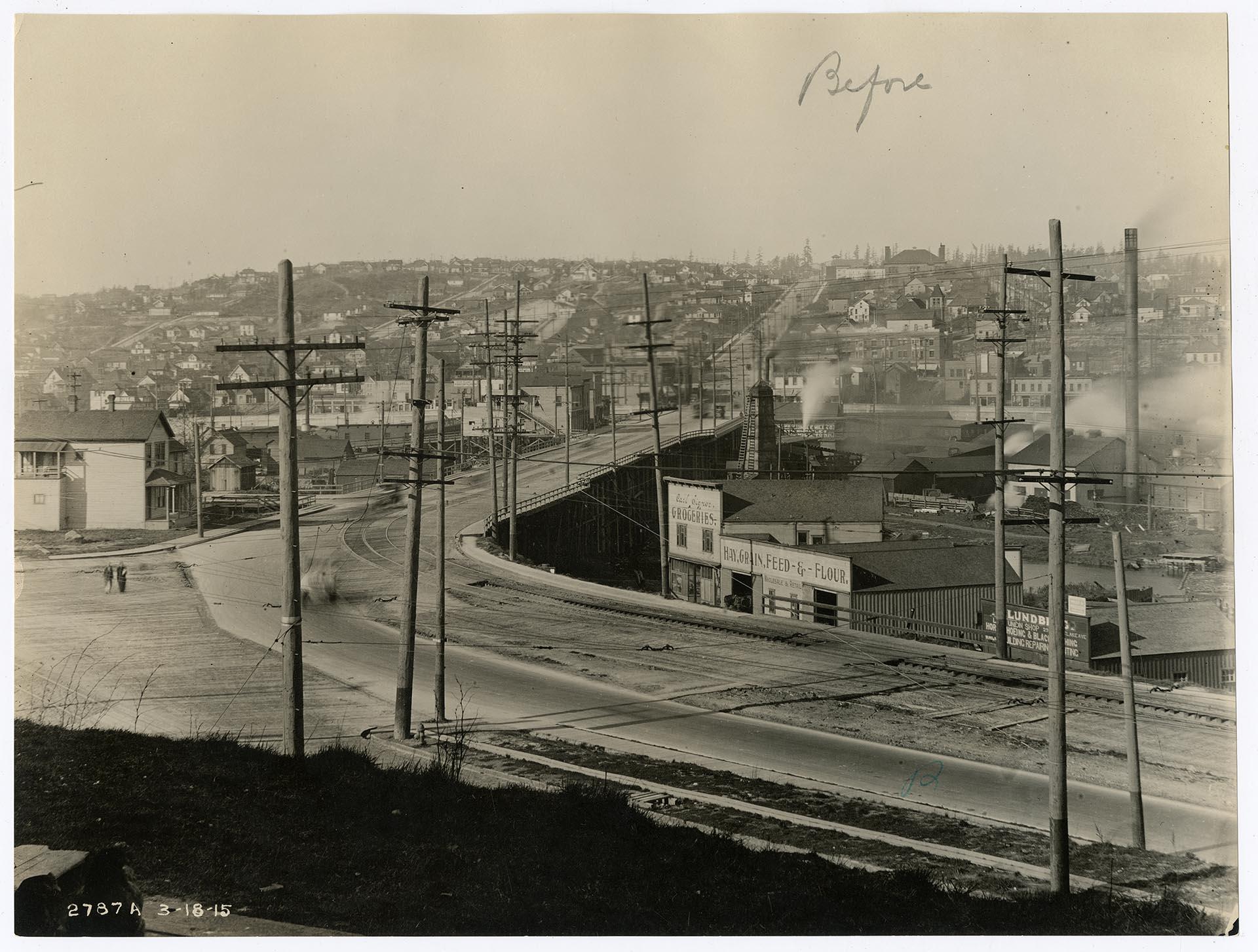 Image of Temporary Fremont Bridge, Seattle, March 18, 1915