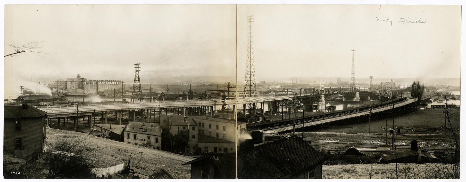 Image of Panorama of West Spokane Street Bridge, Seattle, circa 1924