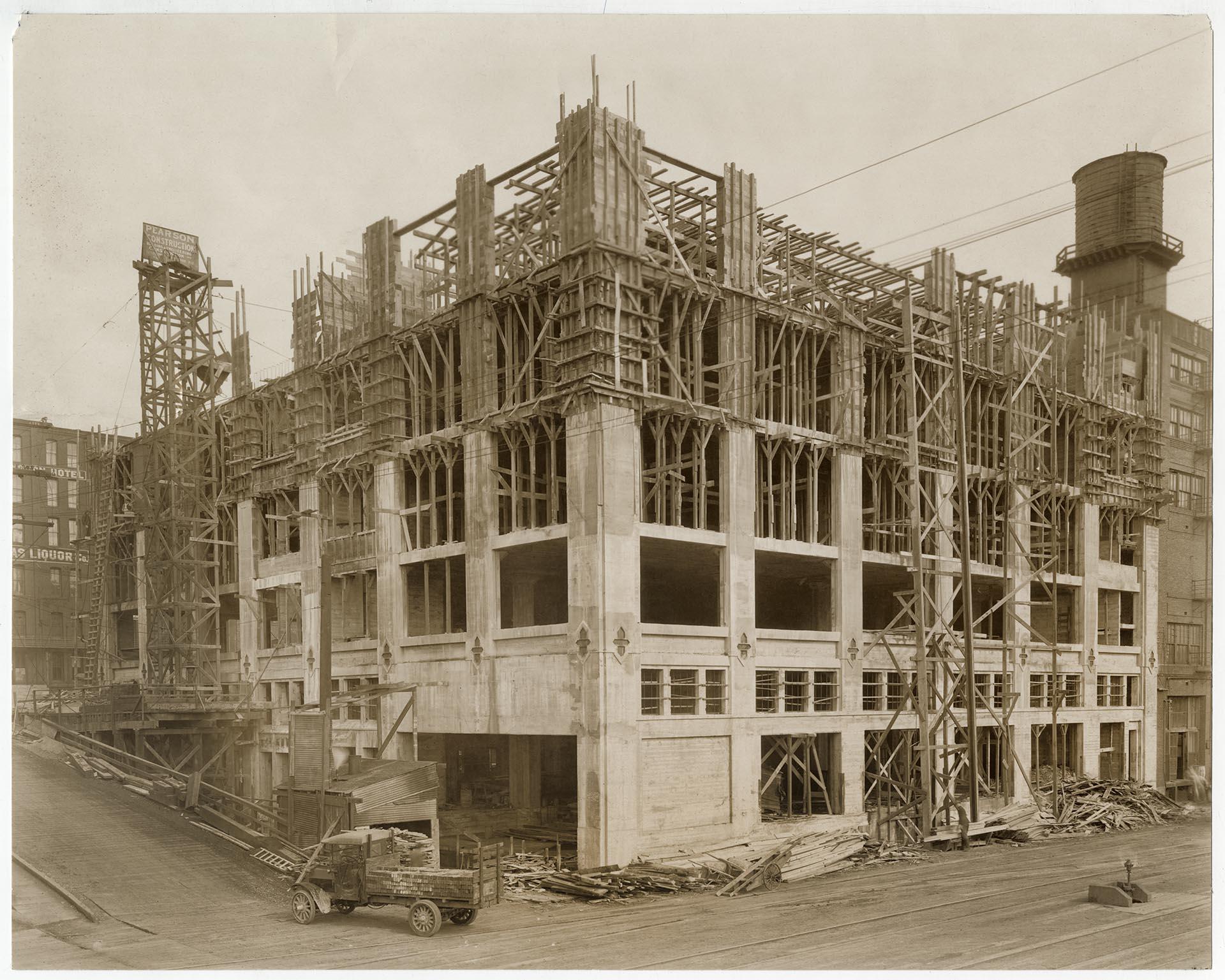 Image of Pacific Net & Twine building under construction, Seattle, circa 1918