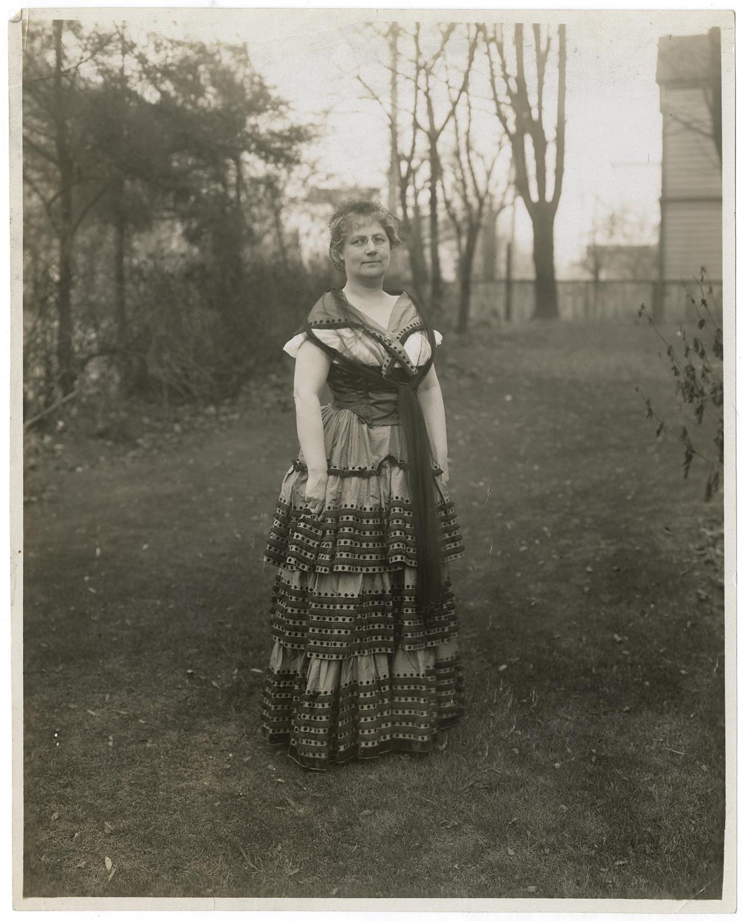 Image of Mrs. Winfield Smith in costume at Founders' Day Ball, Seattle, November 1916