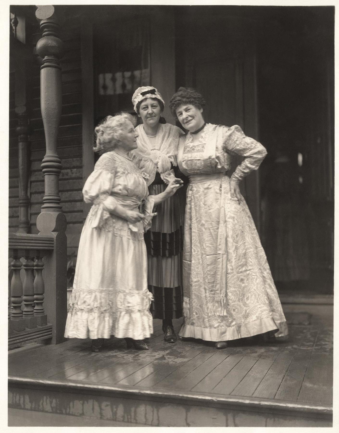 Image of Three women in costume at Founders' Day Ball, Seattle, November 13, 1919