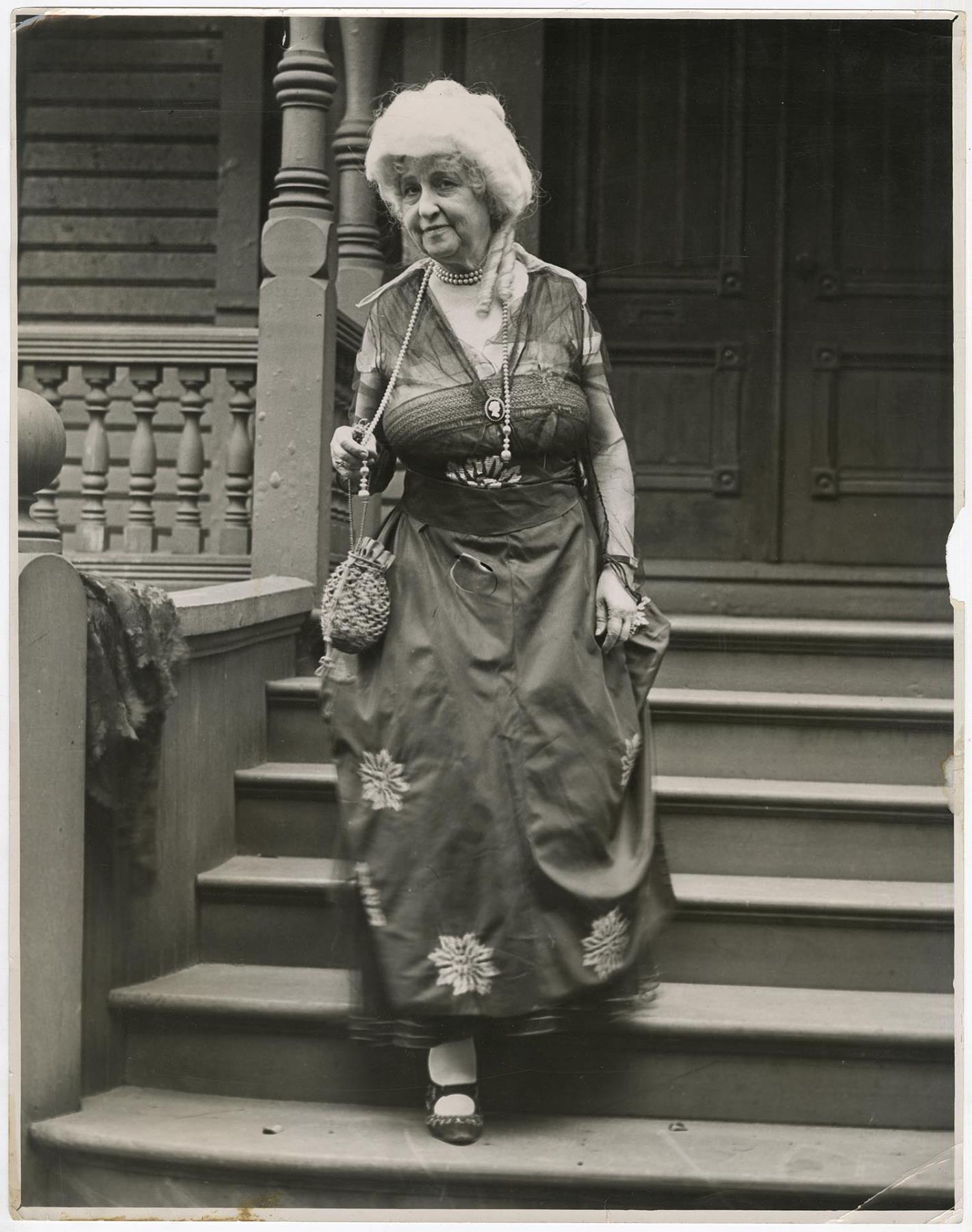 Image of Mrs. Thomas Burke in costume at Founders' Day Ball, Seattle, November 1925