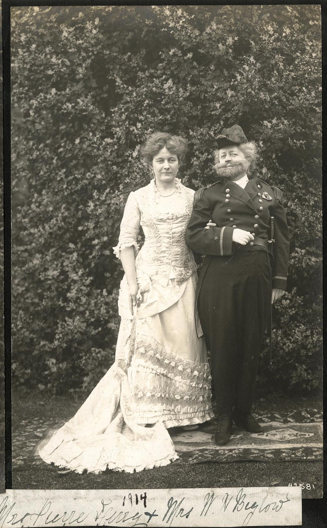Image of Mrs. Pierre Terry and Mrs. W. N. Biglow posed in costume for Founders' Day Ball, Seattle, November 1914