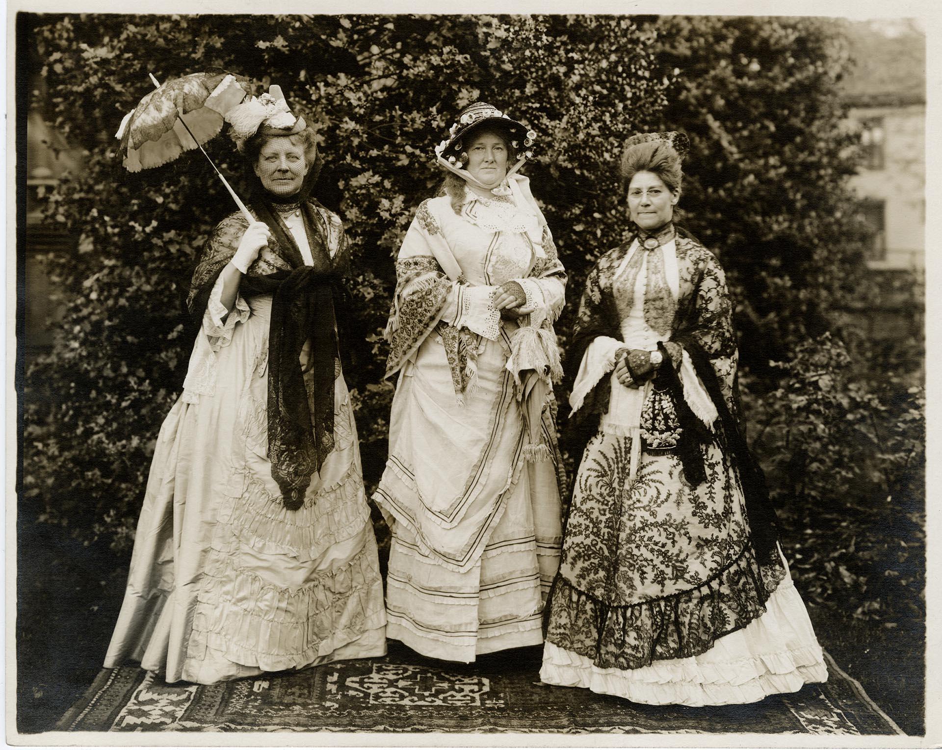 Image of Three women in costume at Founders' Day Ball, Seattle, November 1912