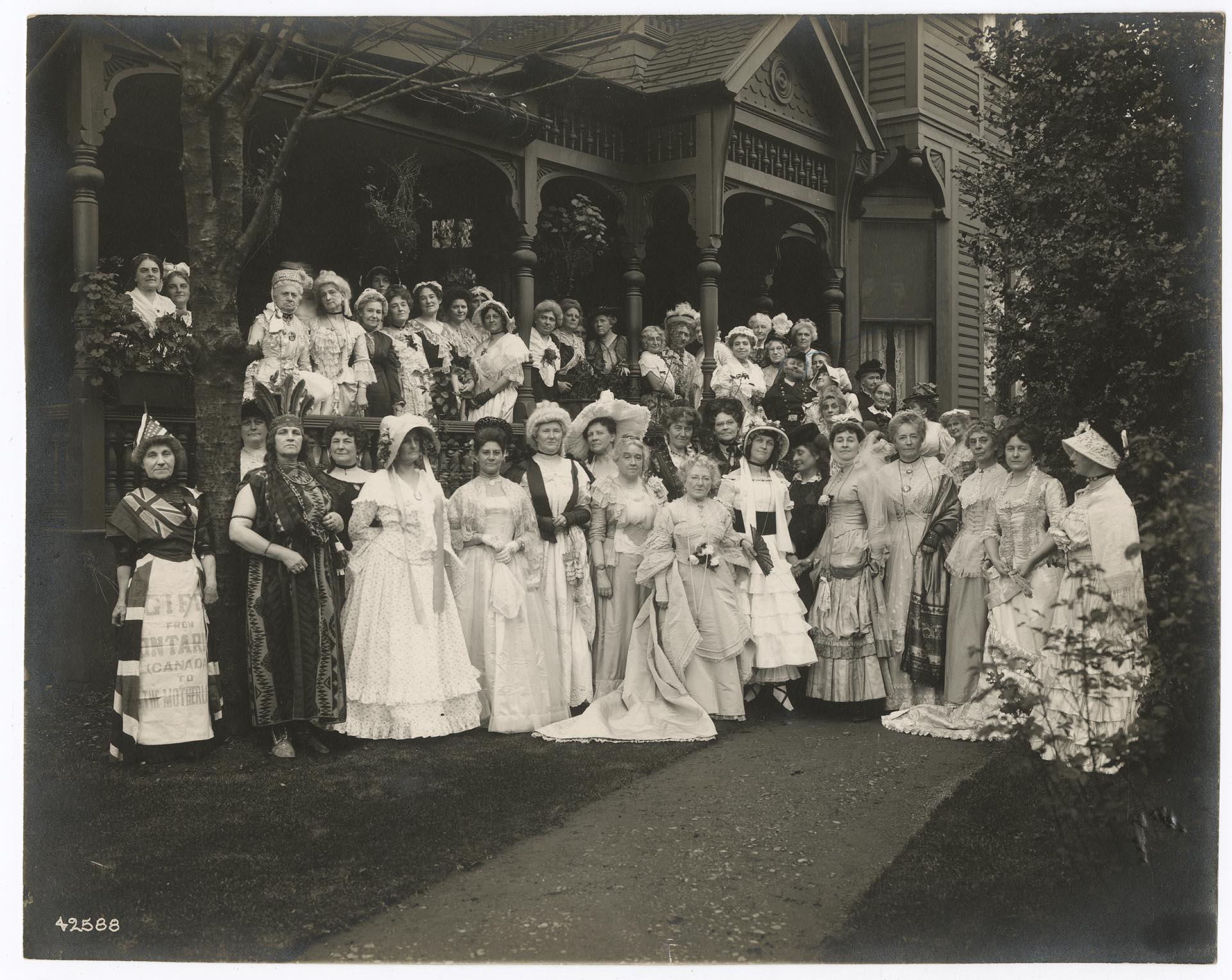 Image of Group of women in costume at Founders' Day Ball, Seattle, November 1914