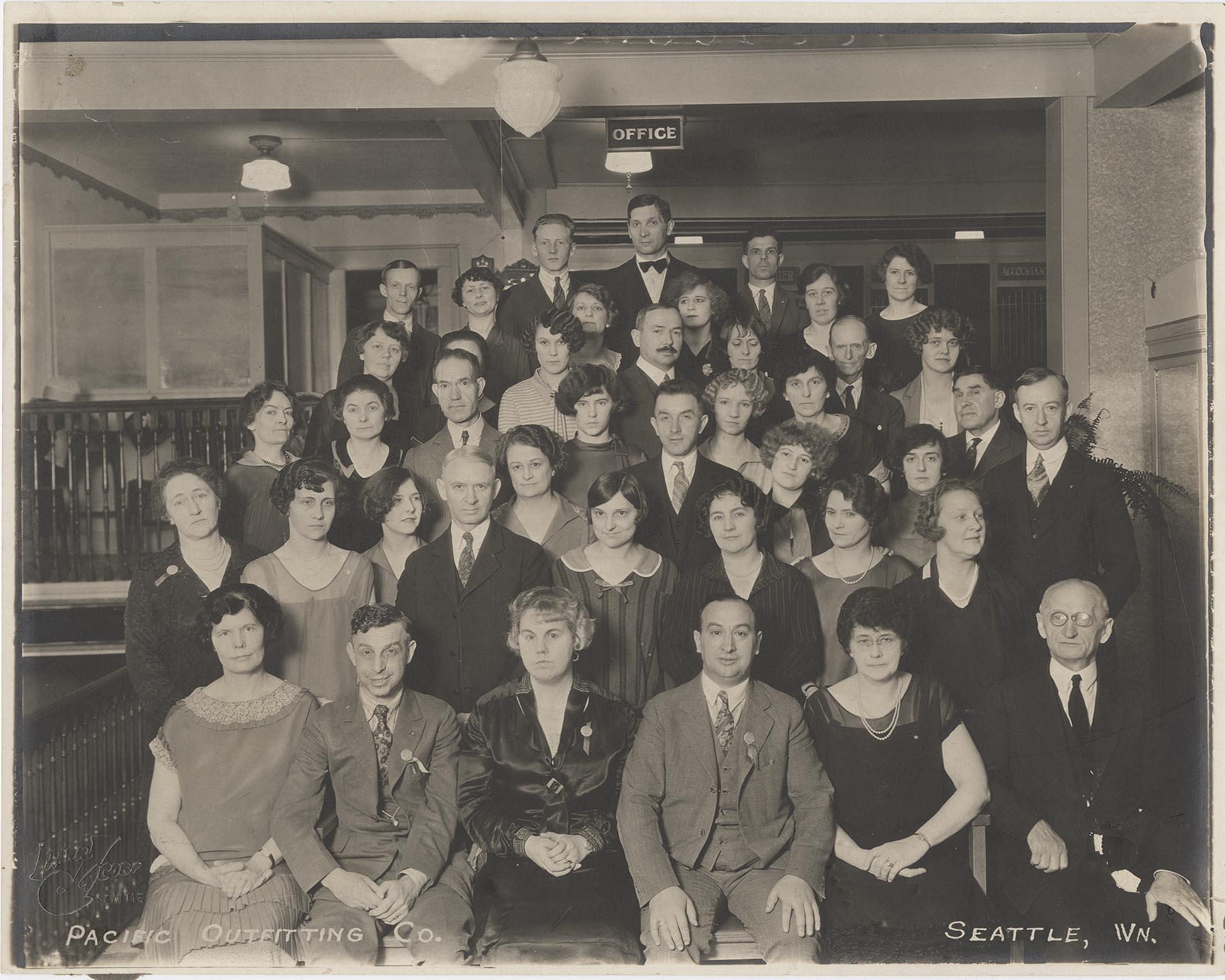 Image of Pacific Outfitting Company employees, Seattle, circa 1925