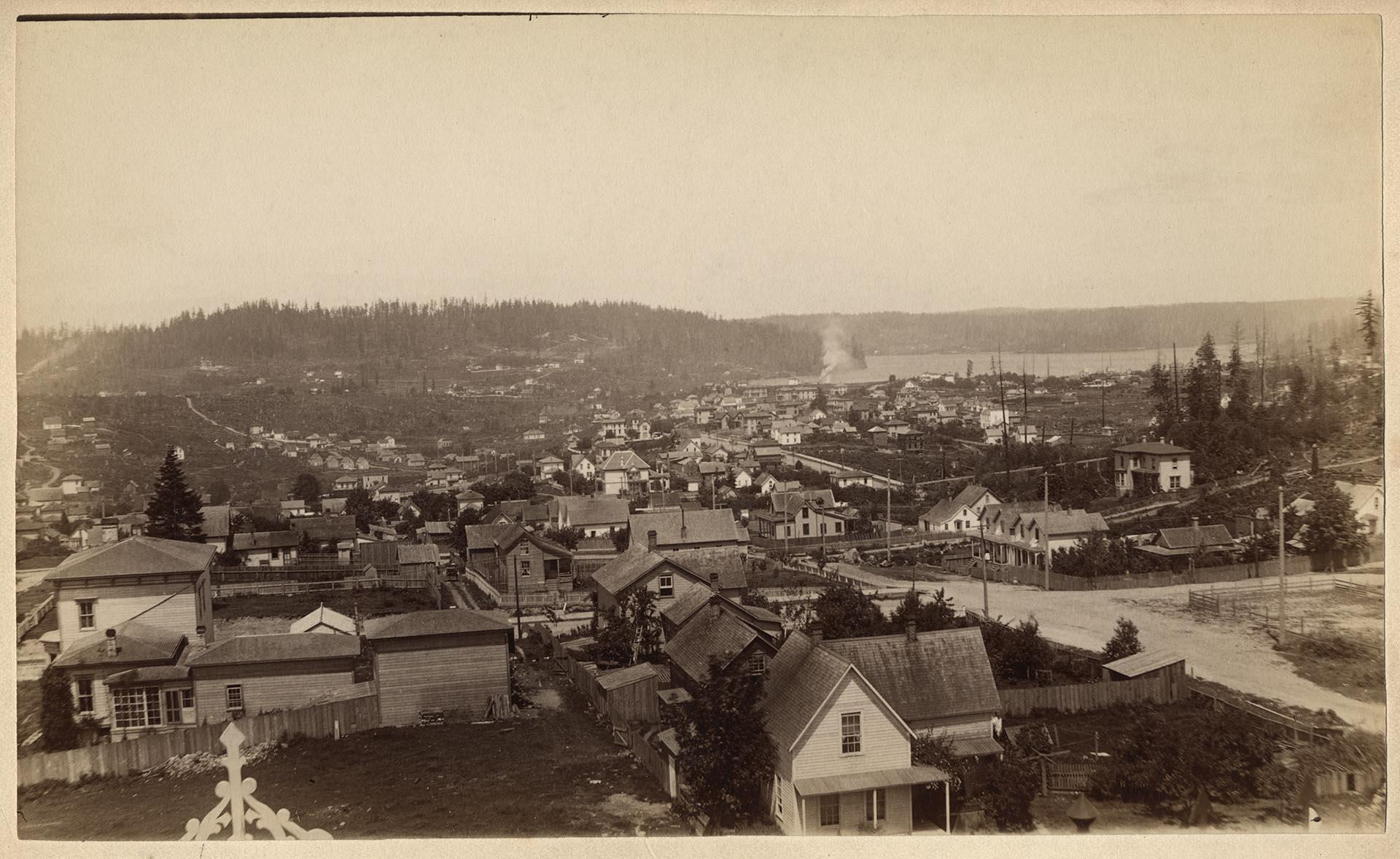 Image of View looking north toward Queen Anne Hill, Seattle, circa 1885