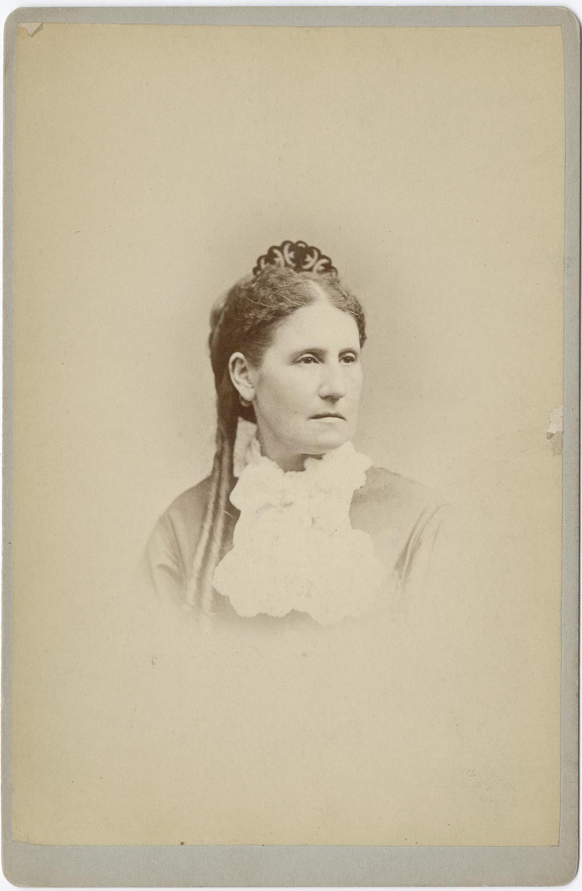 Image of Cabinet card portrait of Mary Ann Boren Denny, circa 1870