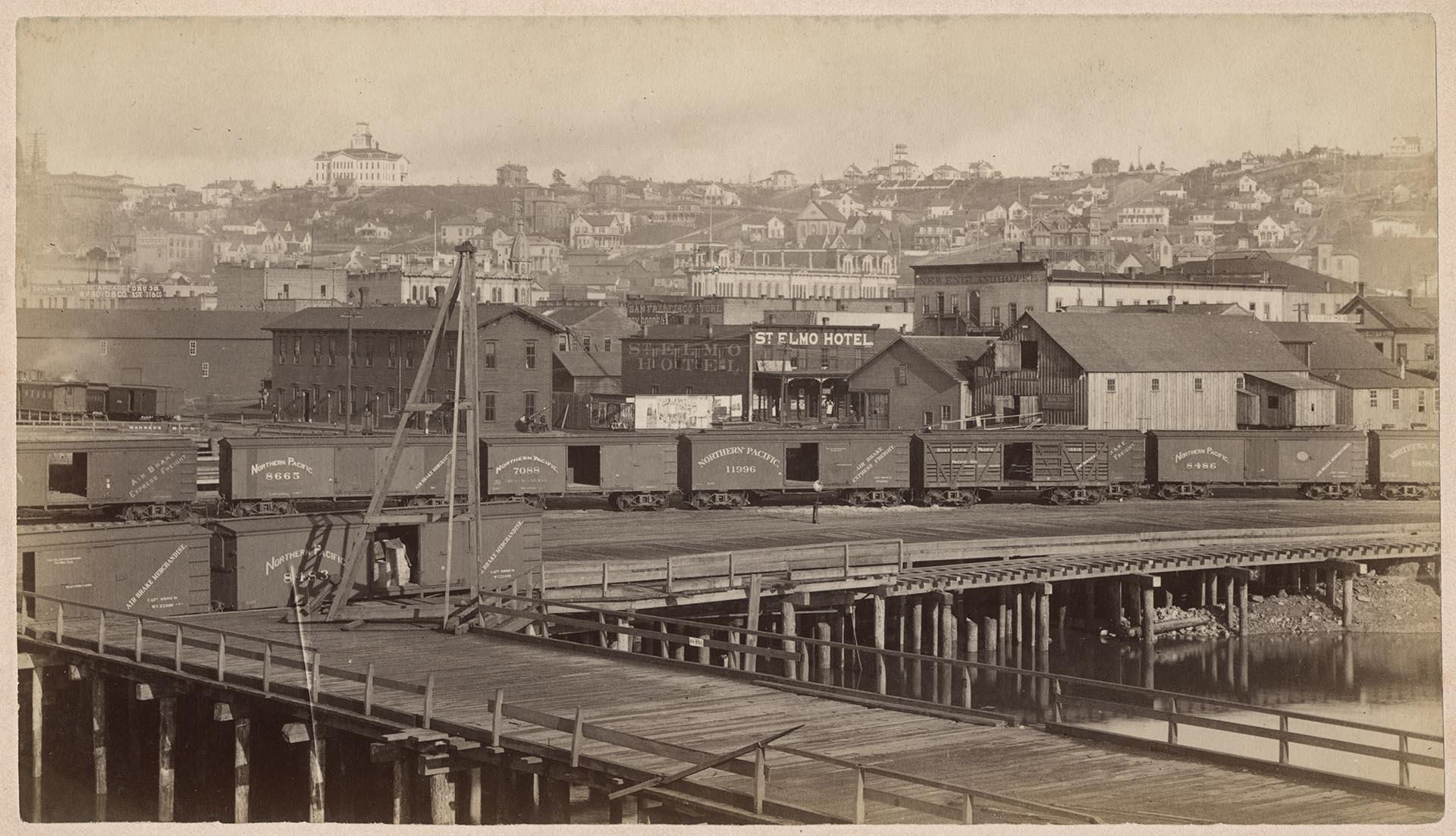 Image of King Street Coal Works docks, Seattle, circa 1885