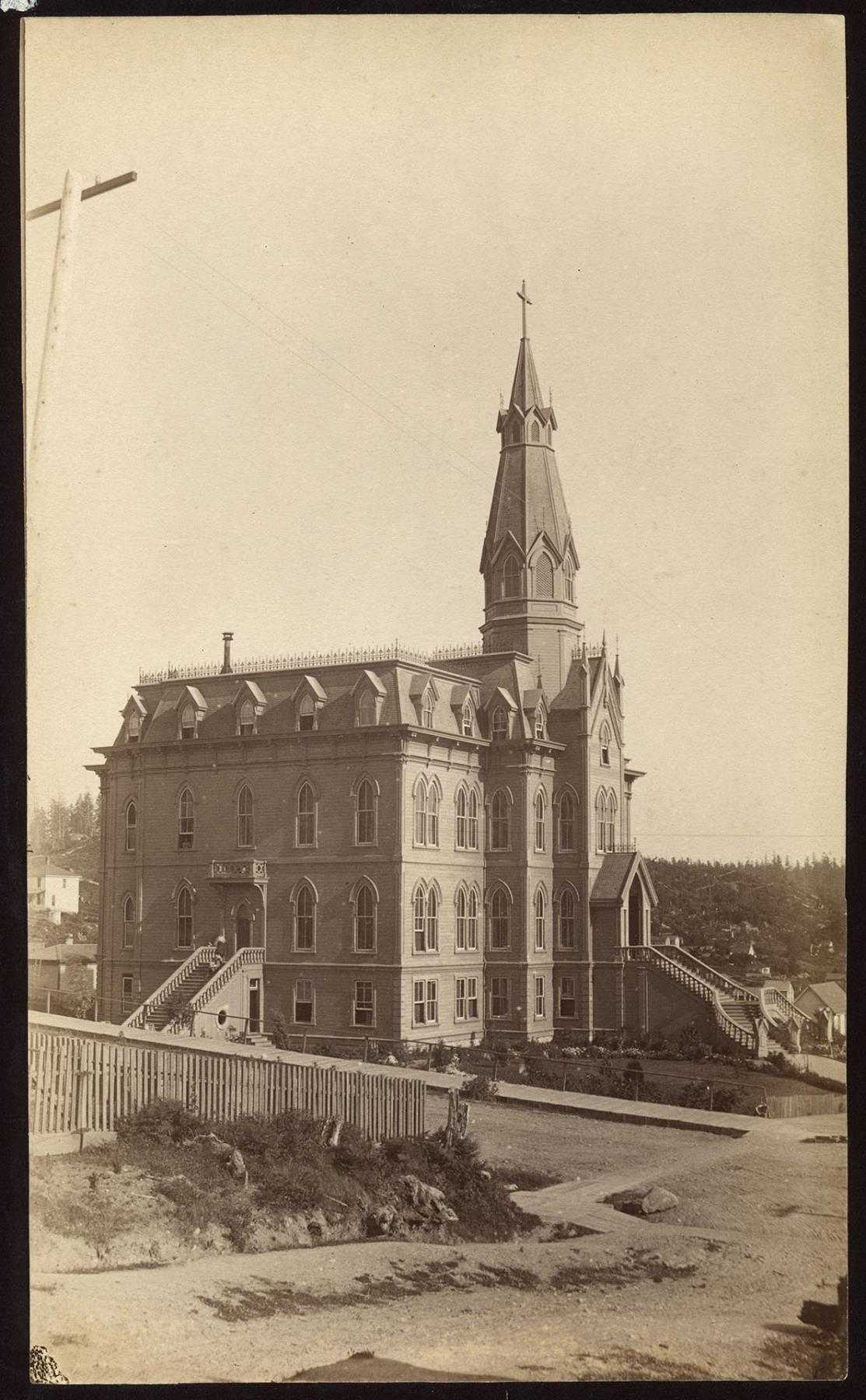 Image of Holy Names Academy at 7th Avenue and Jackson Street, Seattle, circa 1885