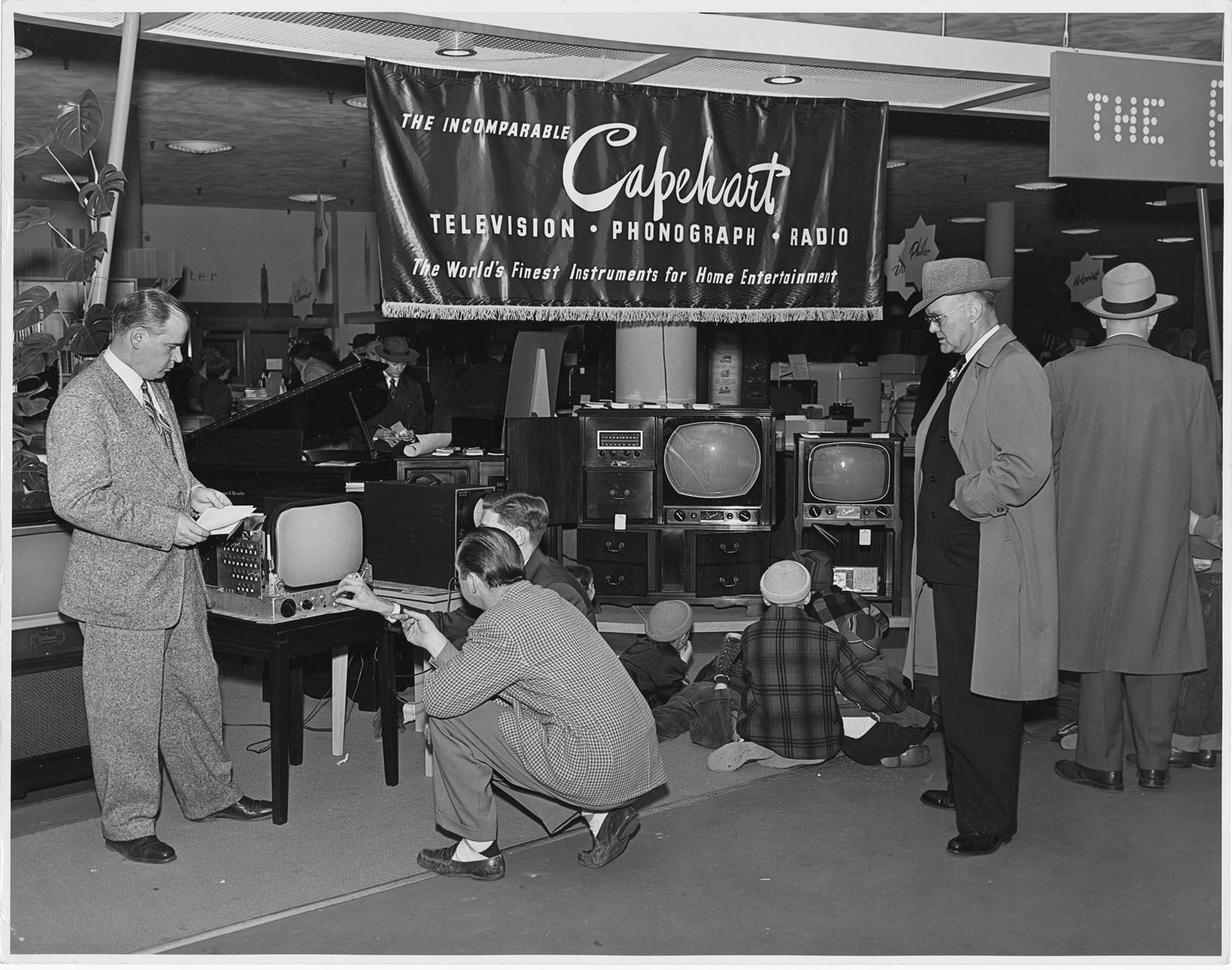 Image of Capehart TV display at the Bon Marché Northgate Store, Seattle, circa 1951