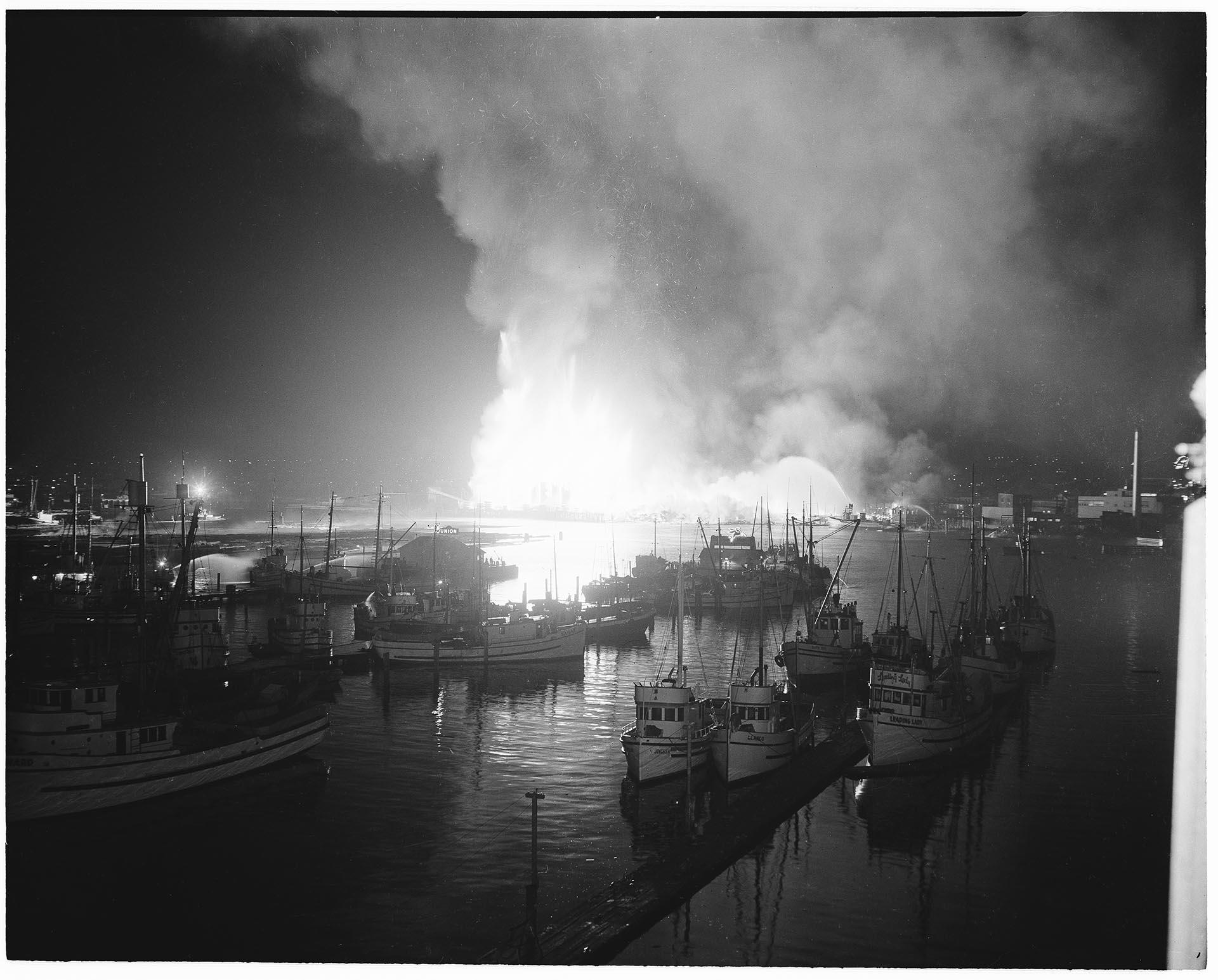 Image of Seattle Cedar Lumber Manufacturing Company fire, May 20, 1958