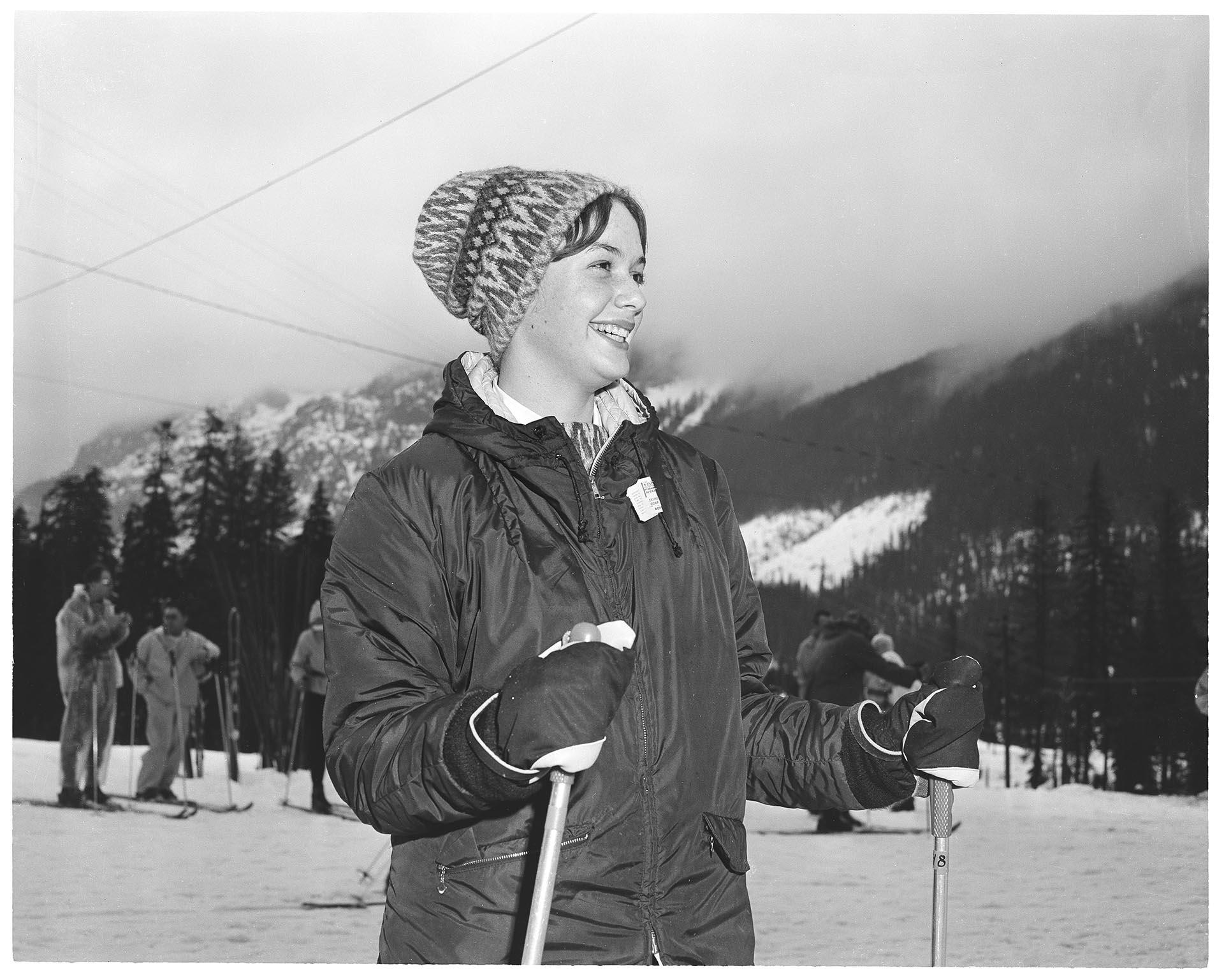 Image of Ski school student at Snoqualmie Summit, circa 1961