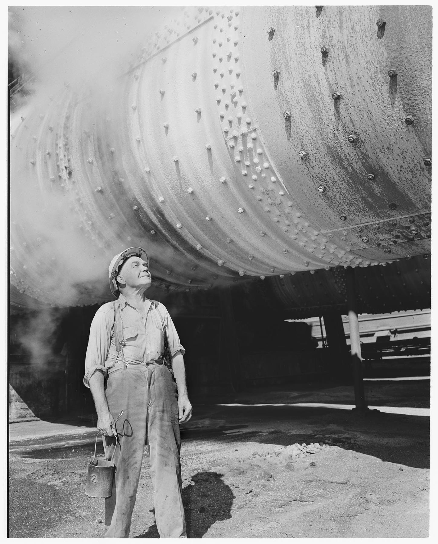 Image of Oscar Lindgren at Pacific Coast Cement Company, Seattle, circa 1953