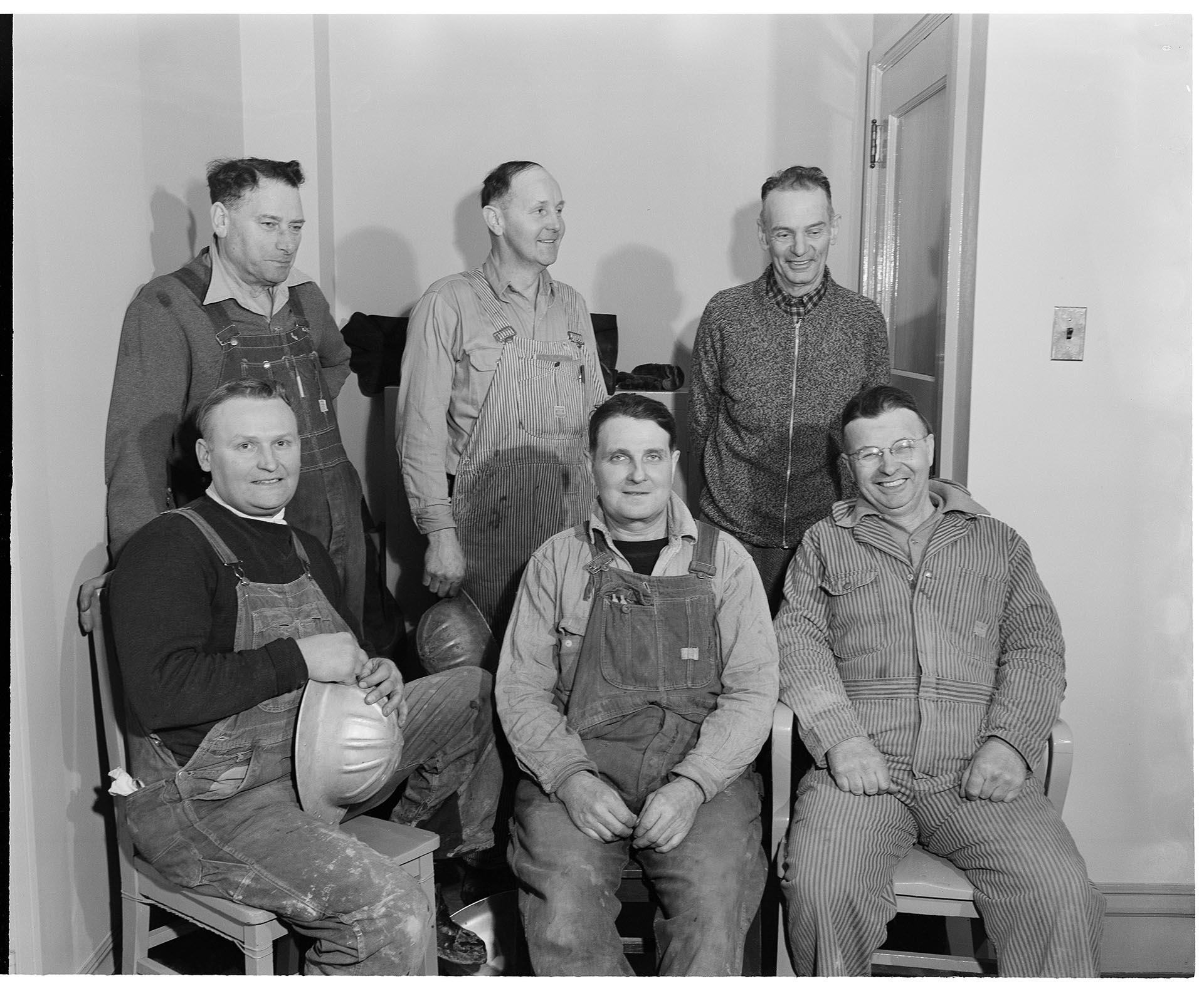 Image of Plant foremen at Pacific Coast Cement Company, Seattle, 1952