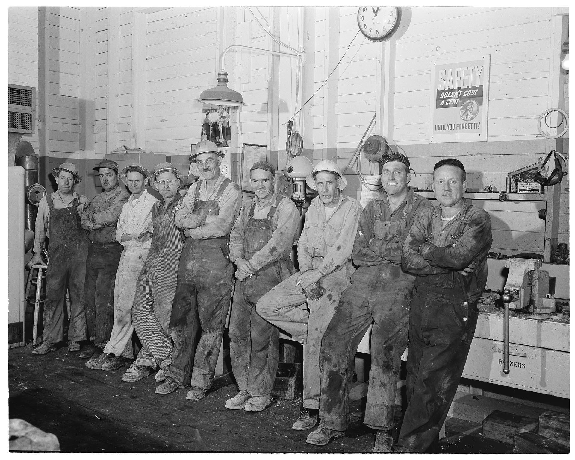 Image of Shop group at Pacific Coast Cement Company, Seattle, 1955