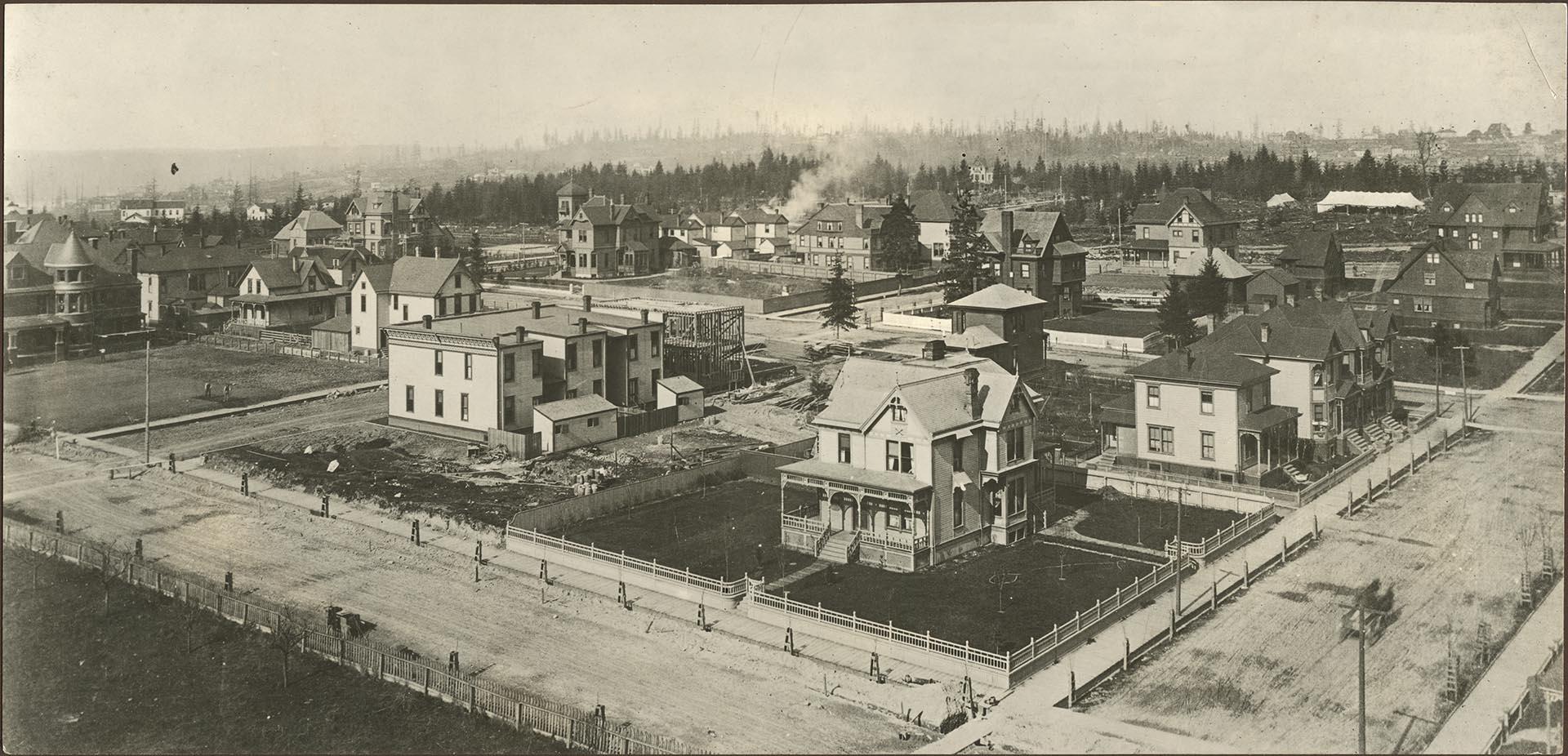 Image of Corner of Terry and Columbia streets on First Hill, Seattle, circa 1895
