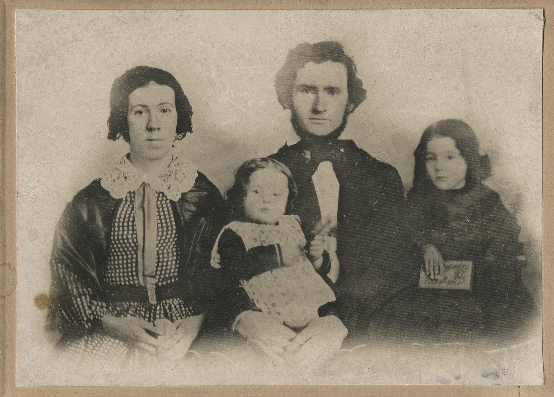 Image of Louisa, Madge, David, and Inez Denny, Seattle, circa 1858