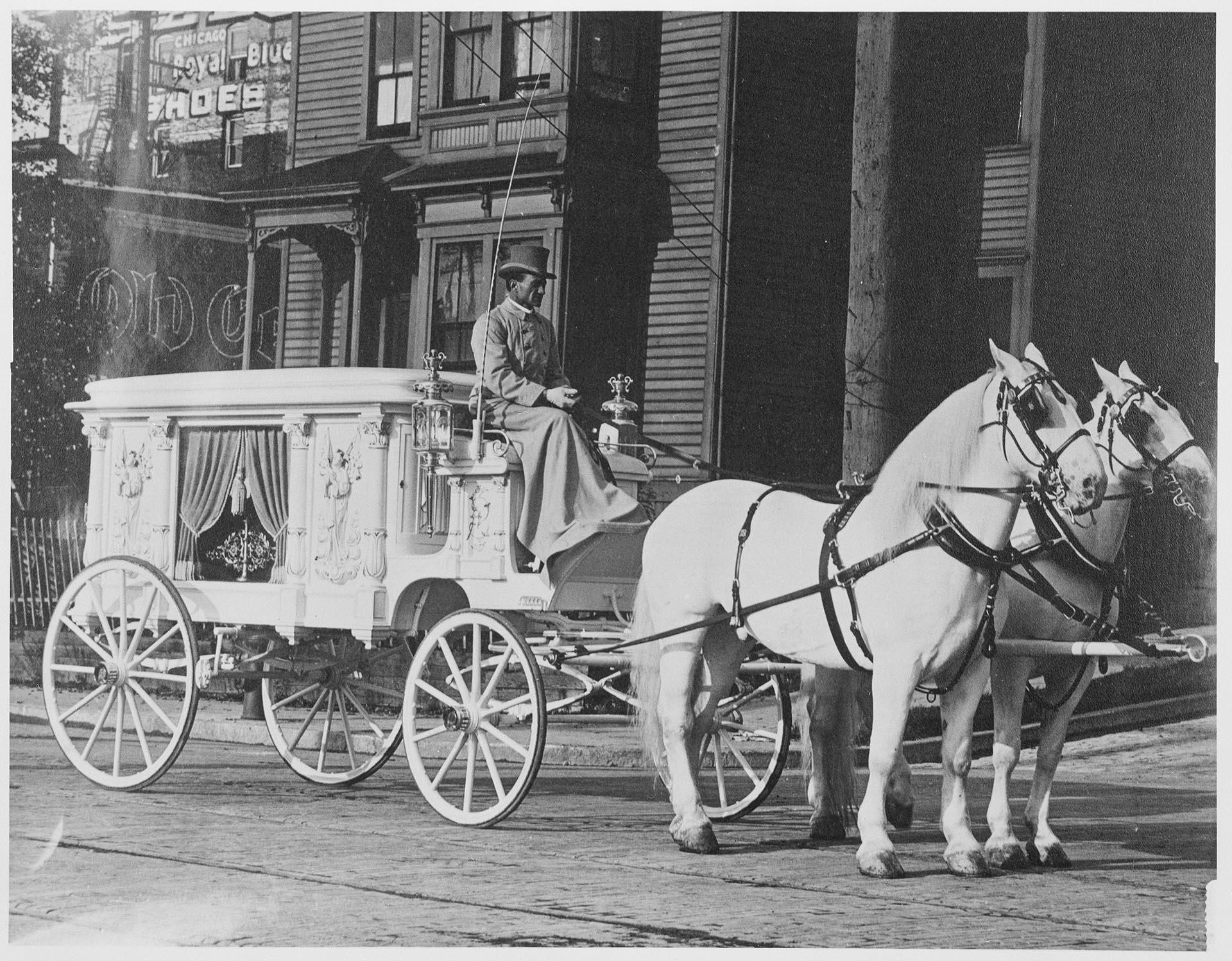 Image of Butterworth & Sons funeral wagon, Seattle, circa 1905
