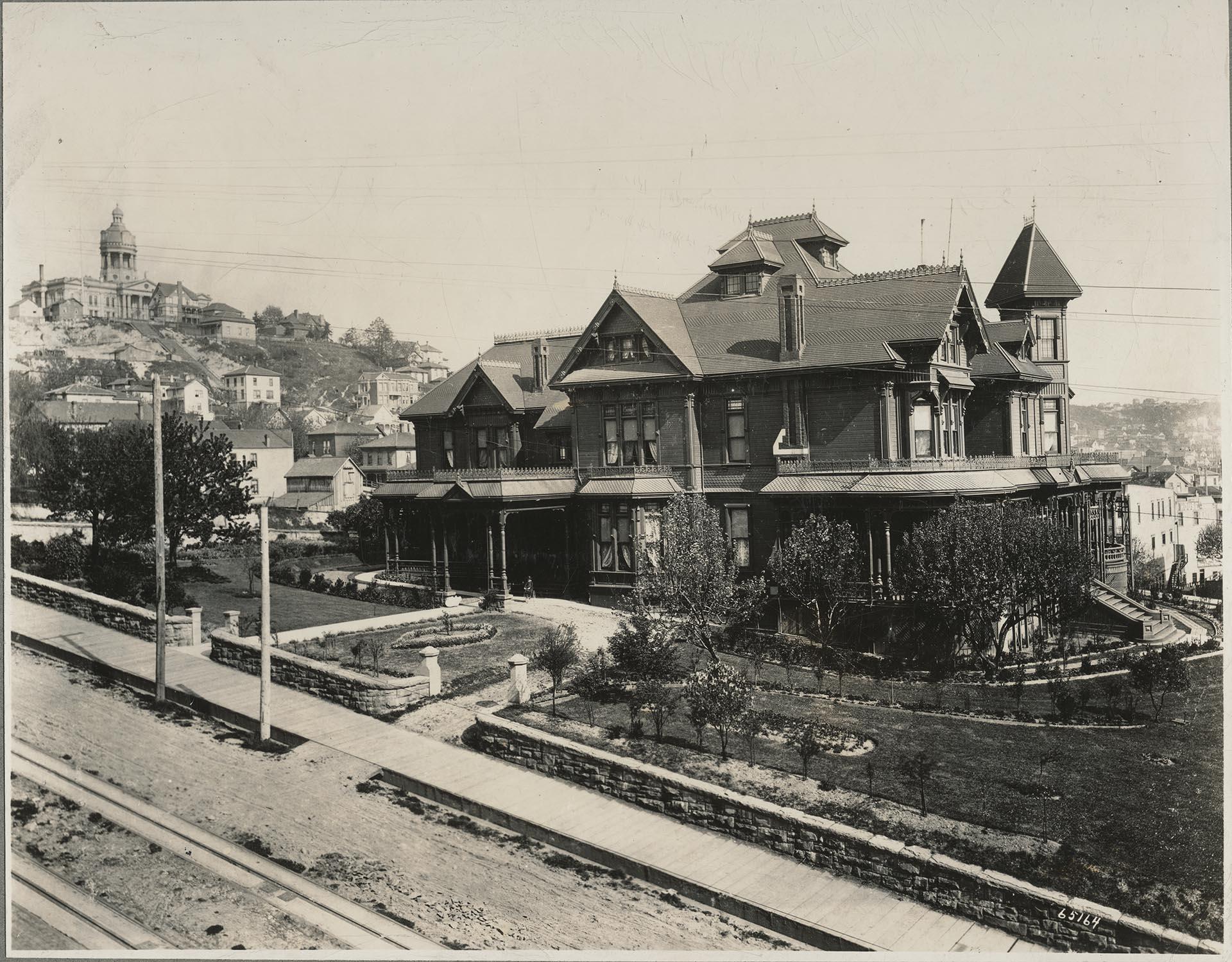 Image of Henry and Minnie Yesler home, 3rd and James, Seattle, circa 1895