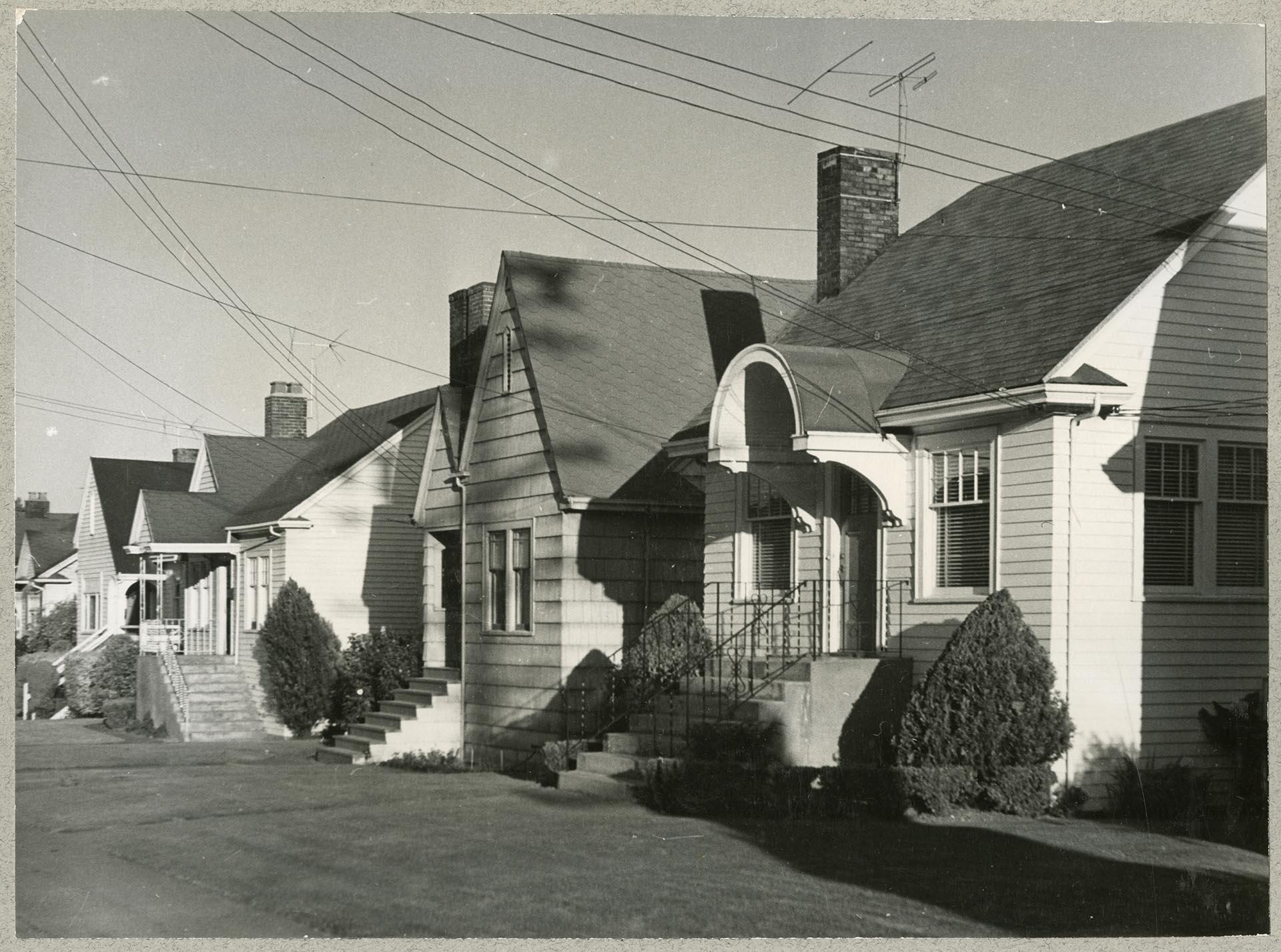 Image of Row of houses in Green Lake area, Seattle, circa 1955