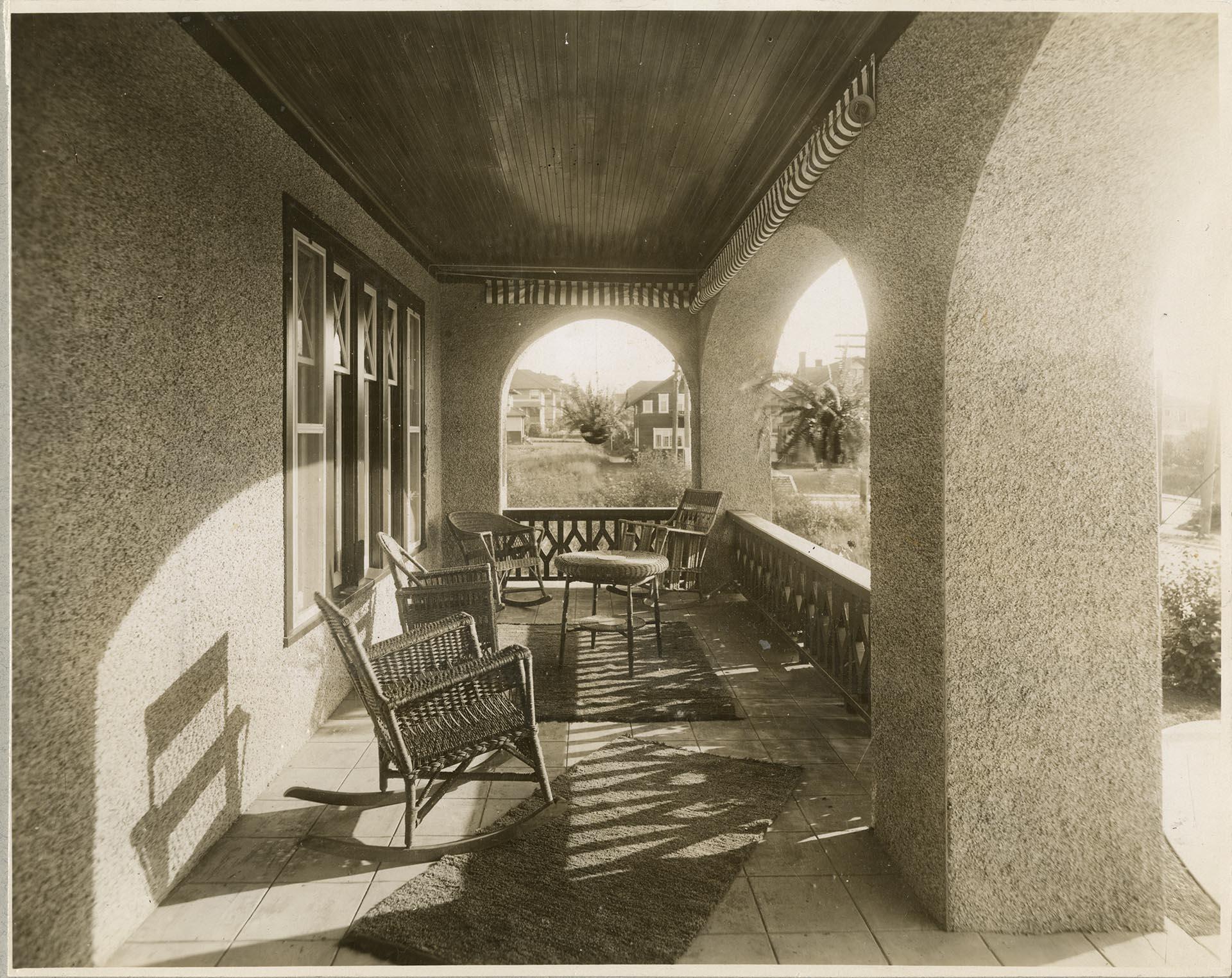 Image of Front porch of the James W. Clemmer home on Capitol Hill, Seattle, circa 1909