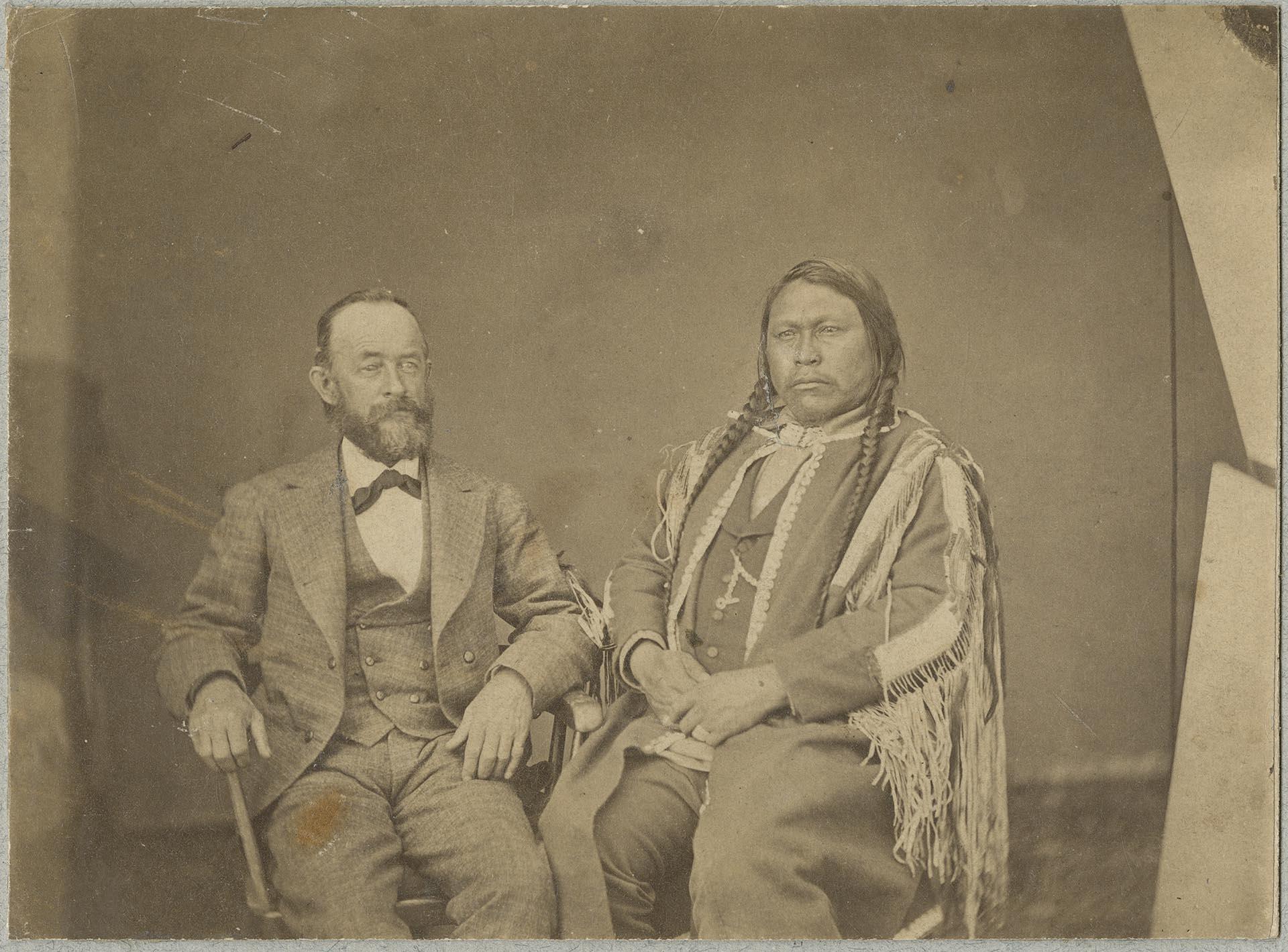 Image of Portrait of Henry Yesler and Chief Ouray, circa 1870