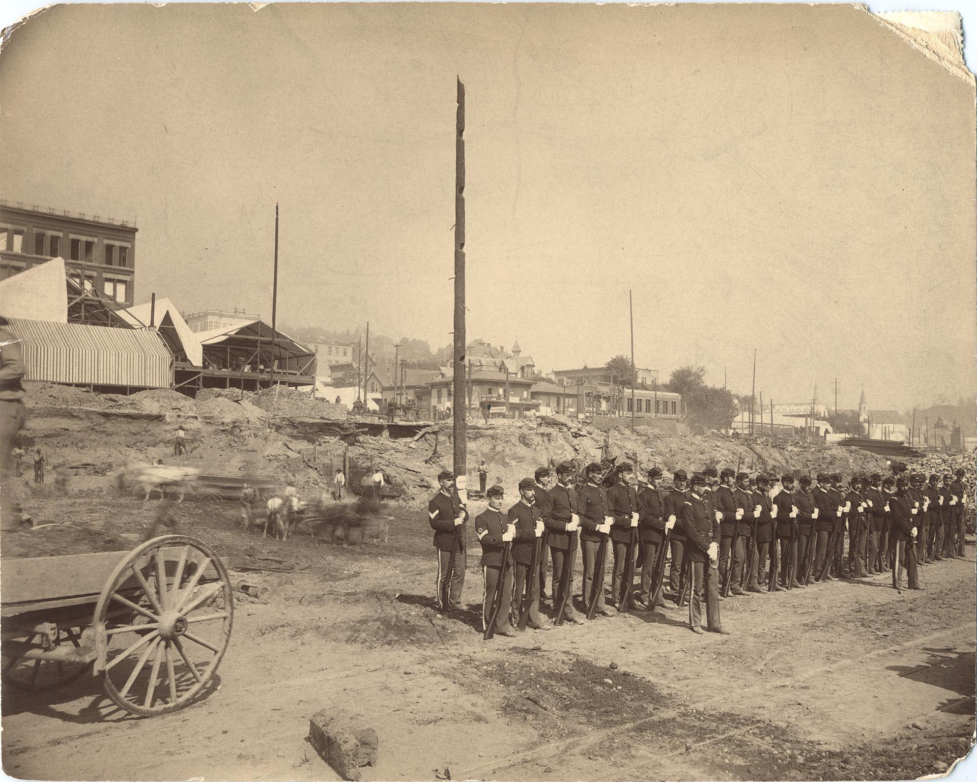 Image of Members of the Washington National Guard in Seattle, June 1889