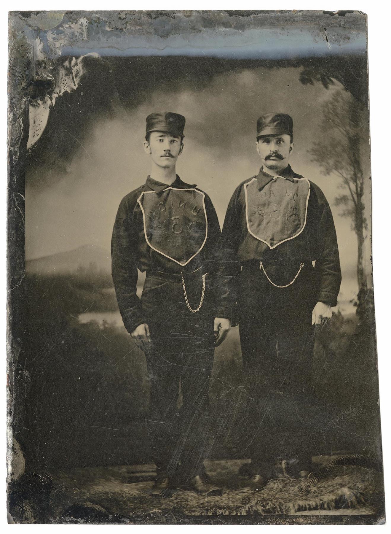 Image of Volunteer firemen Victor Denny and Luther Youngs, Seattle, circa 1885
