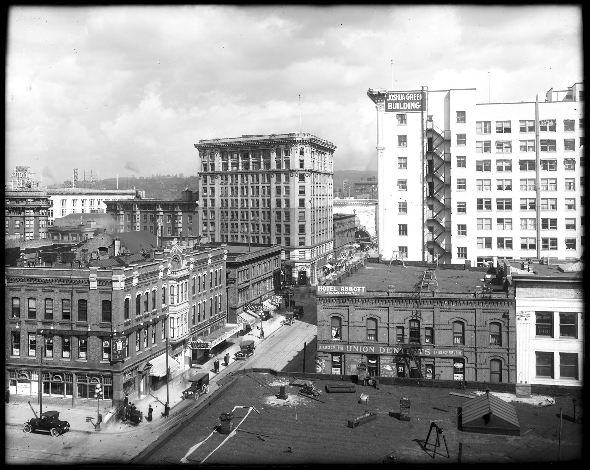 Image of View of Pike Street from Second Avenue, Seattle, 1917