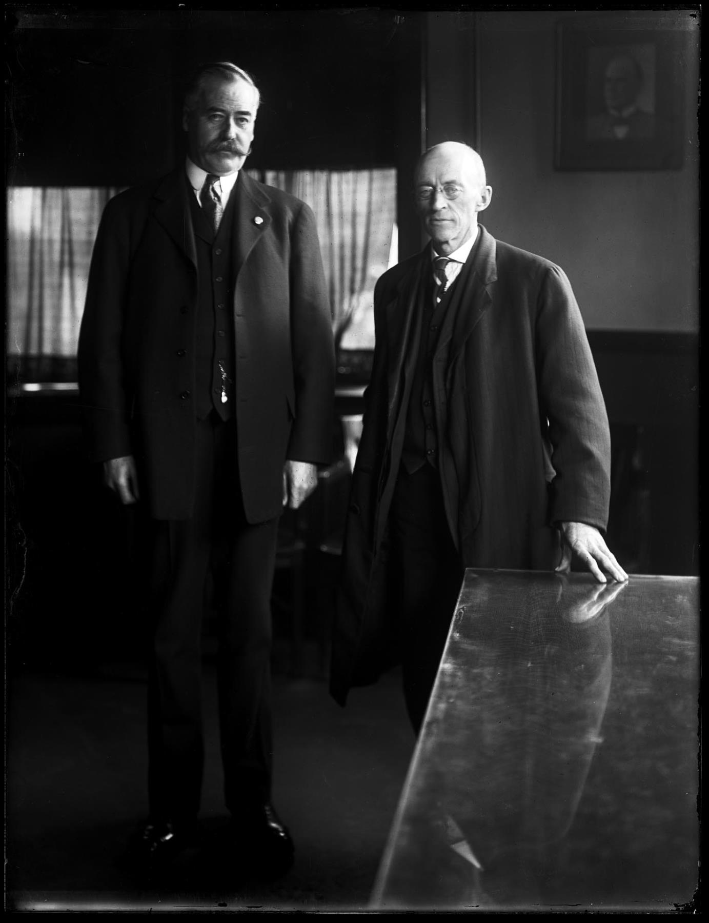Image of Mayor Gill and Police Chief Warren posing together, Seattle, 1917